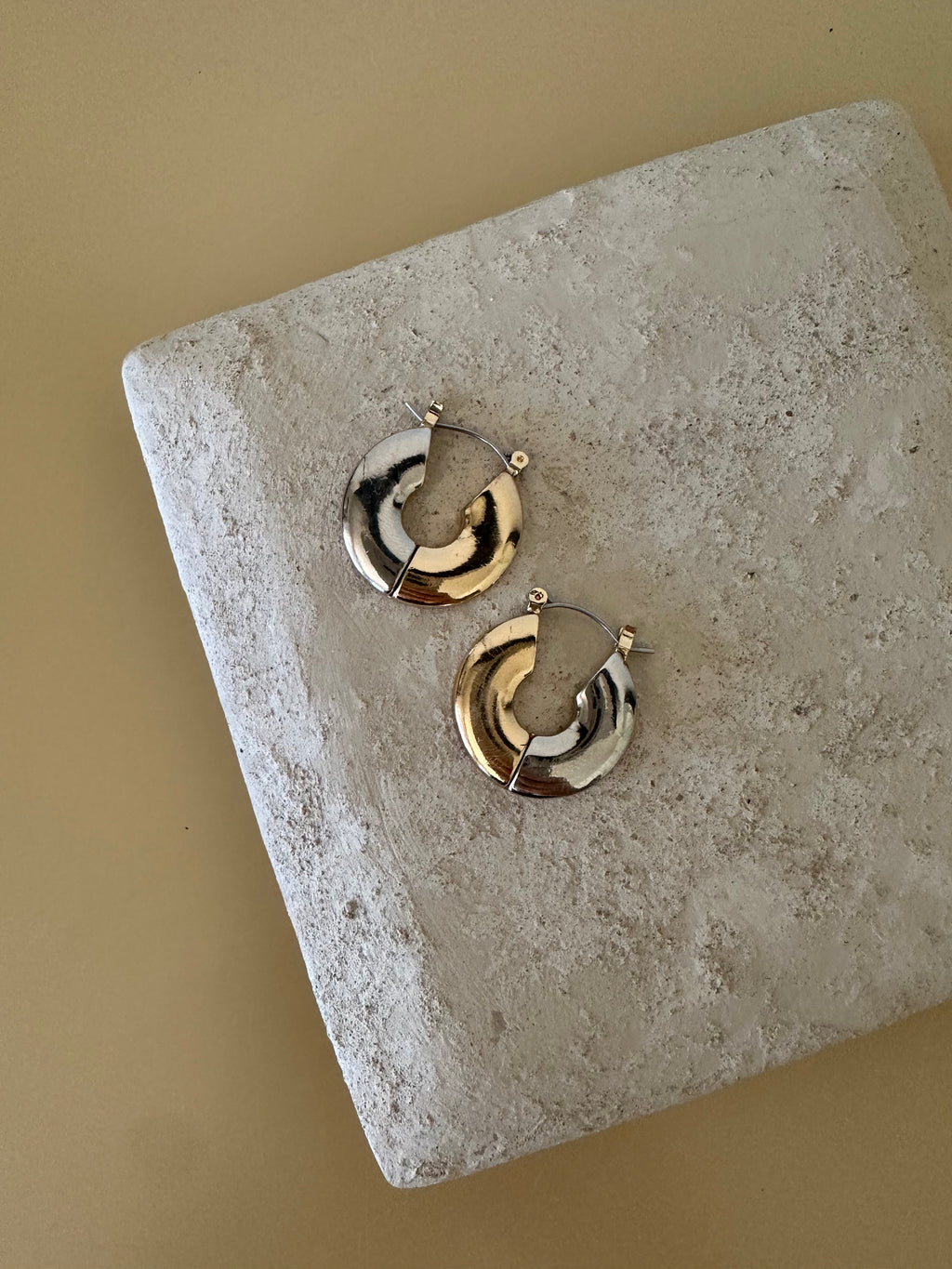 Two-Tone Hoop Earrings