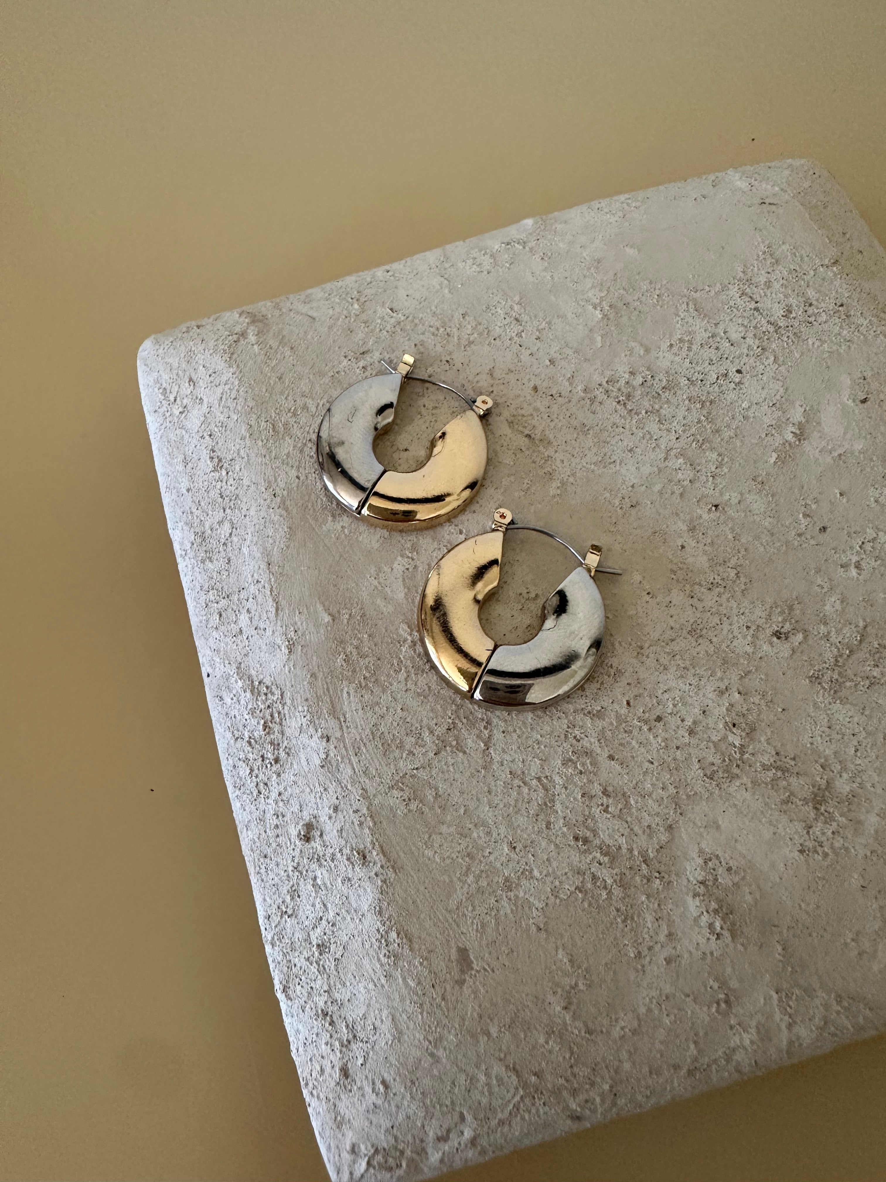 Two-Tone Hoop Earrings