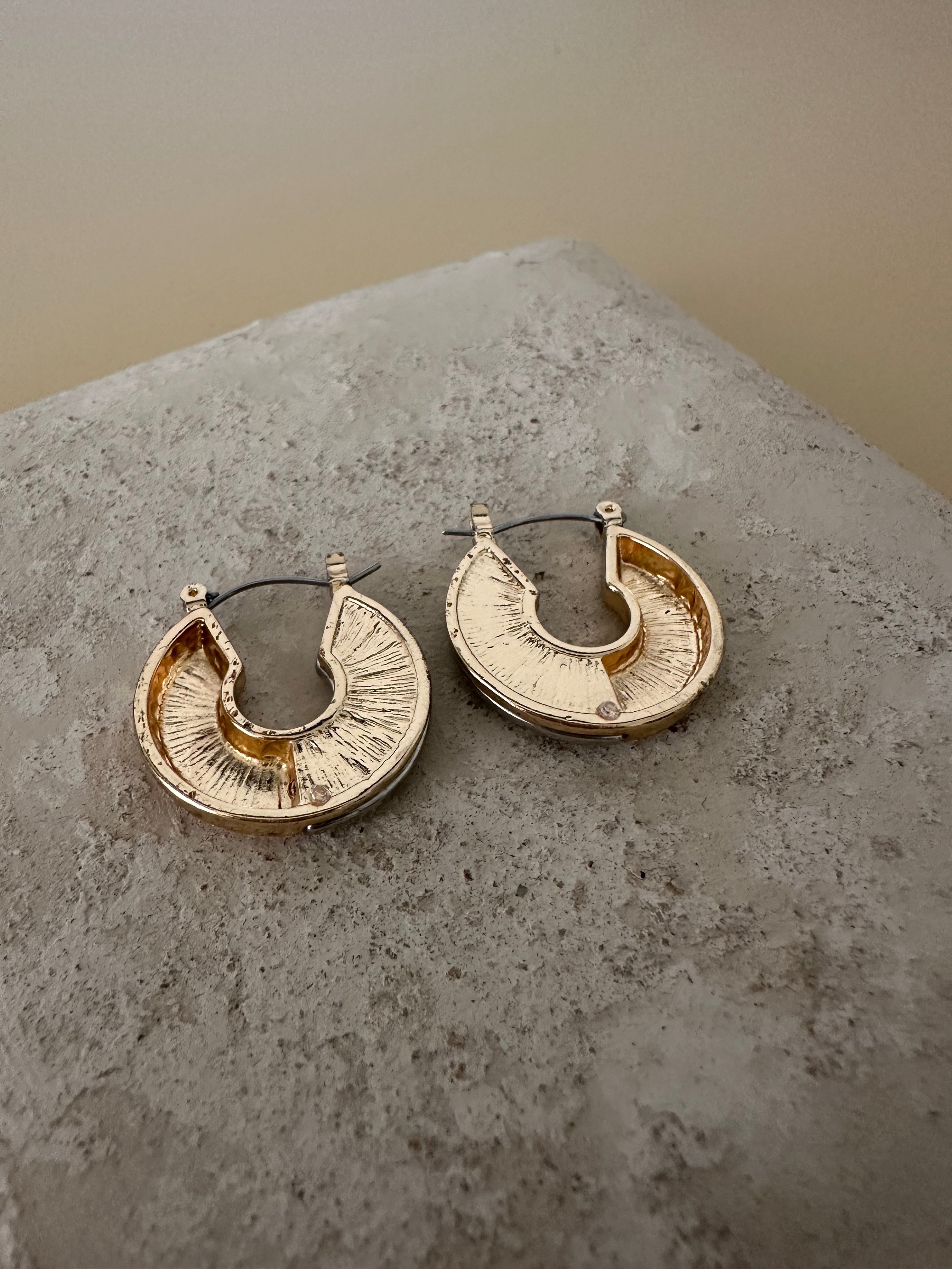 Two-Tone Hoop Earrings