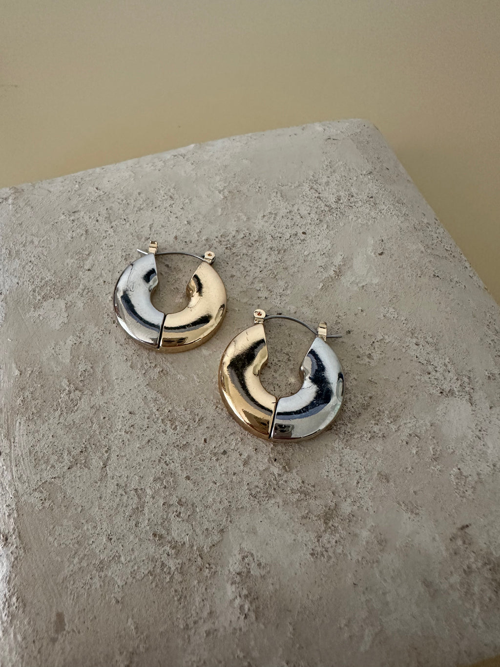Two-Tone Hoop Earrings