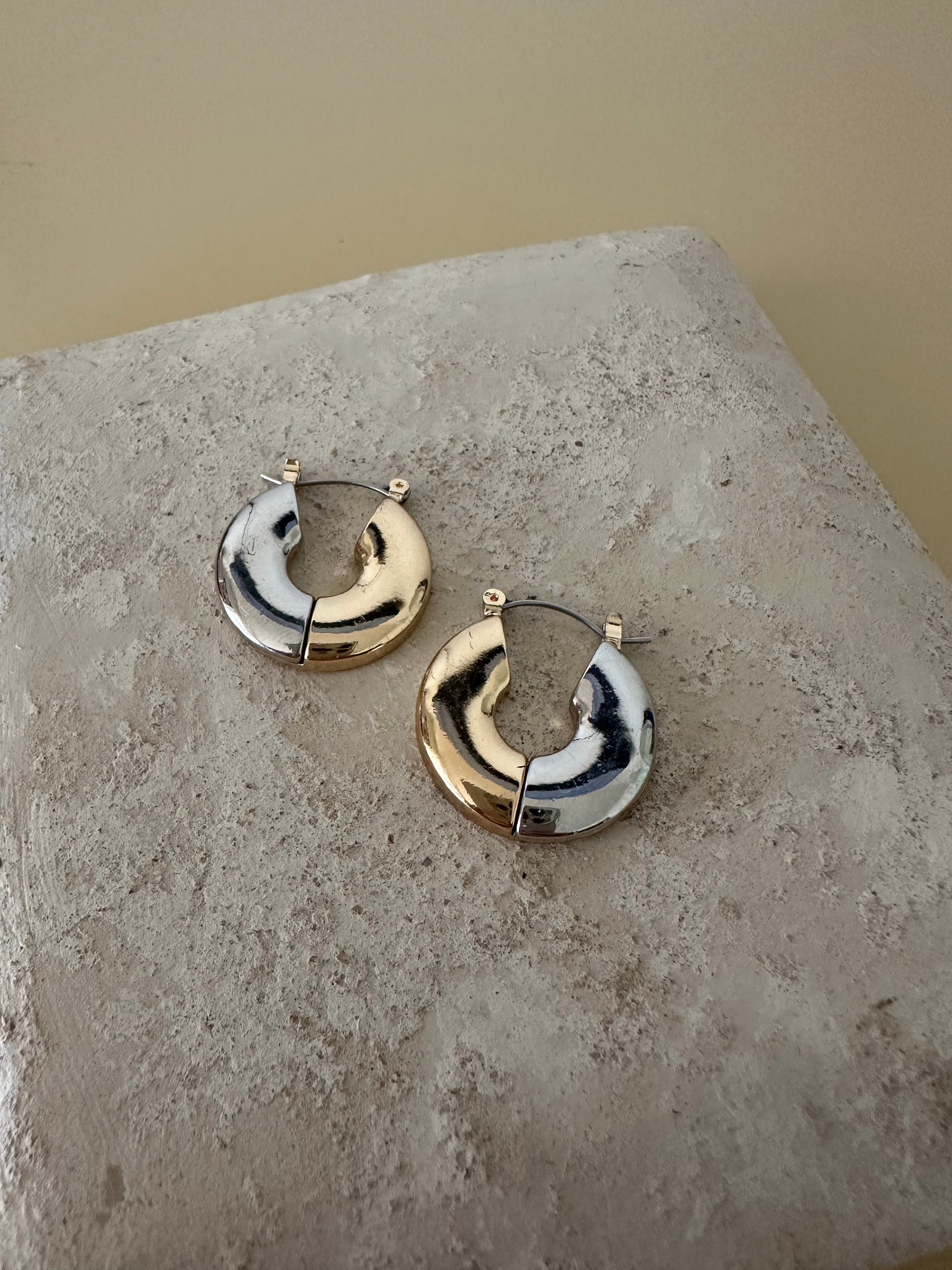 Two-Tone Hoop Earrings