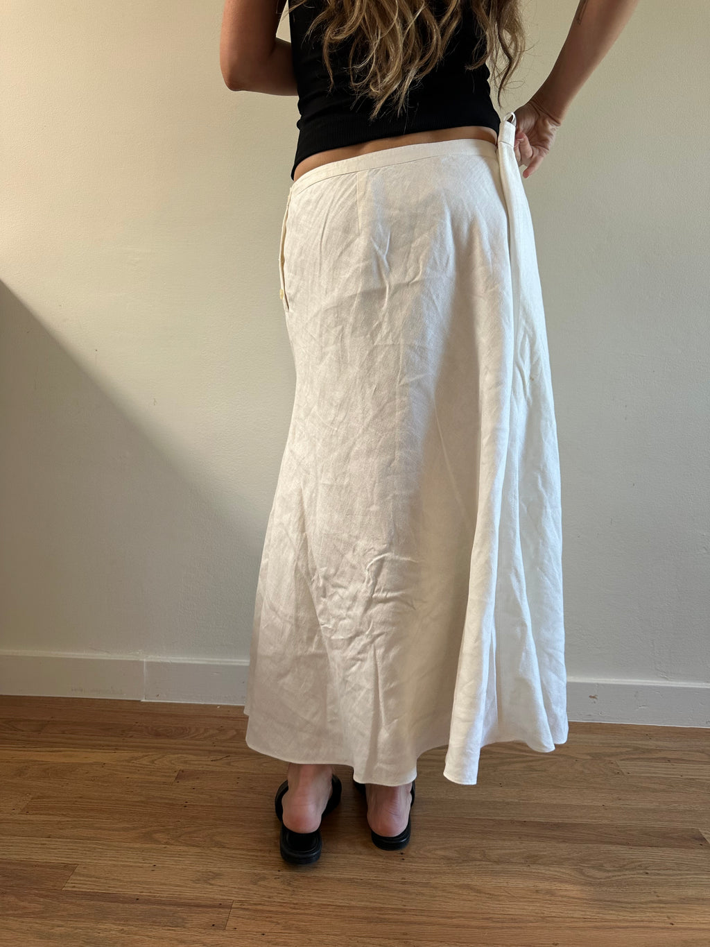 Ralph Lauren White Linen Maxi Skirt