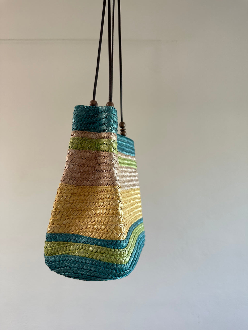 Striped Woven Beach Tote