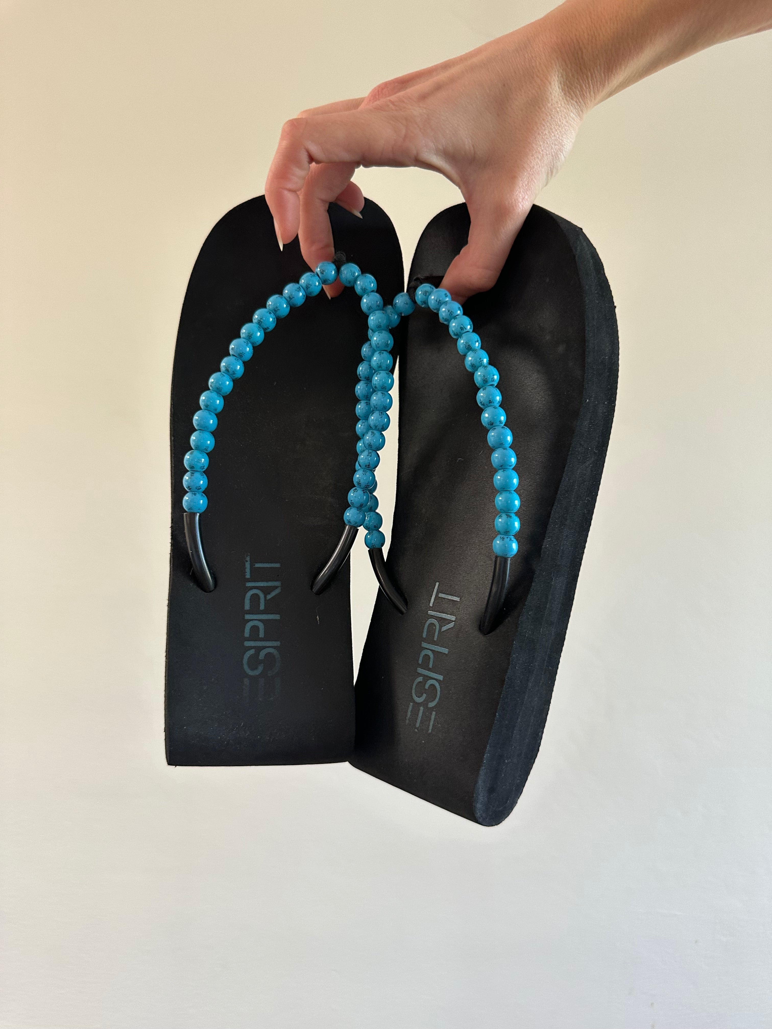 Y2K Espirit Beaded Platform Flip Flops