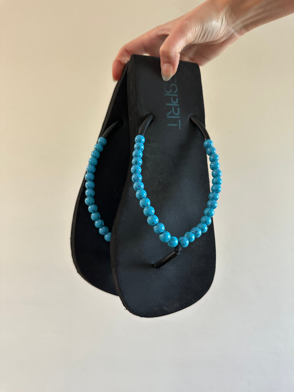 Y2K Espirit Beaded Platform Flip Flops