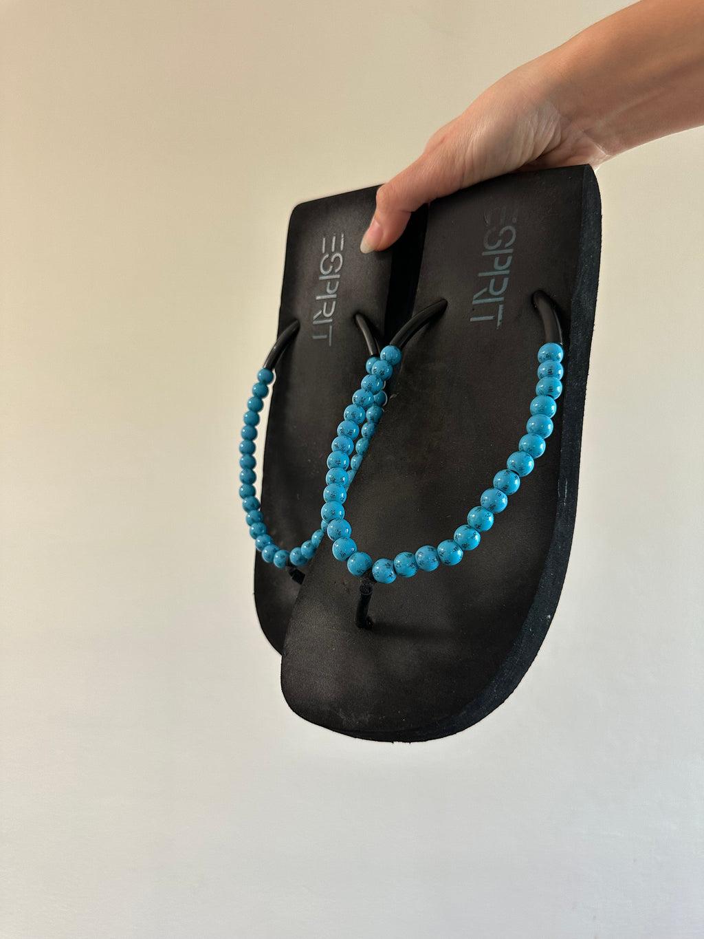 Y2K Espirit Beaded Platform Flip Flops