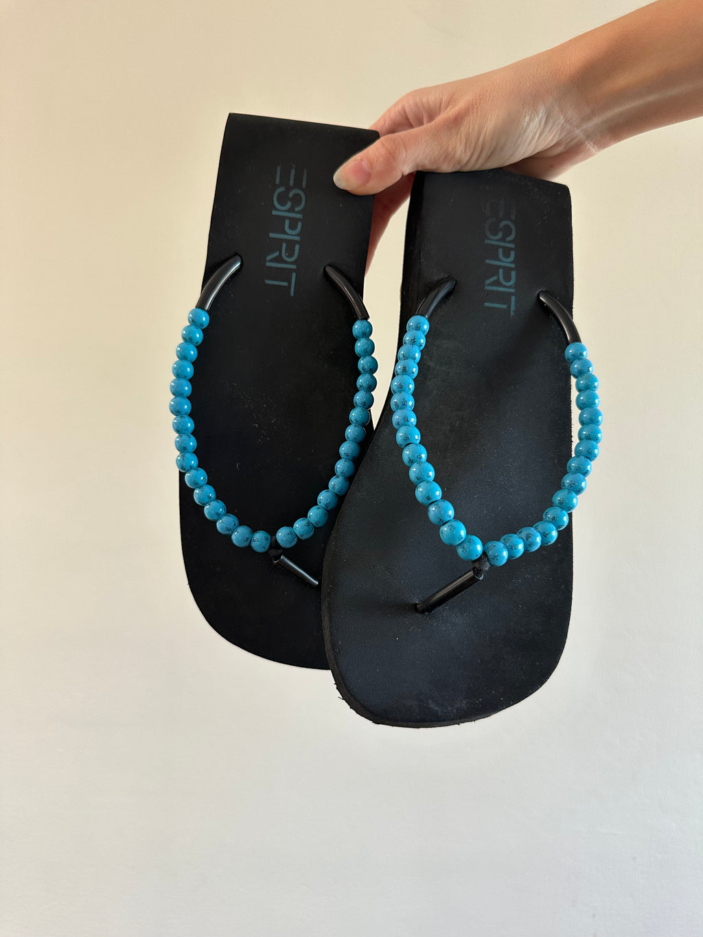 Y2K Espirit Beaded Platform Flip Flops