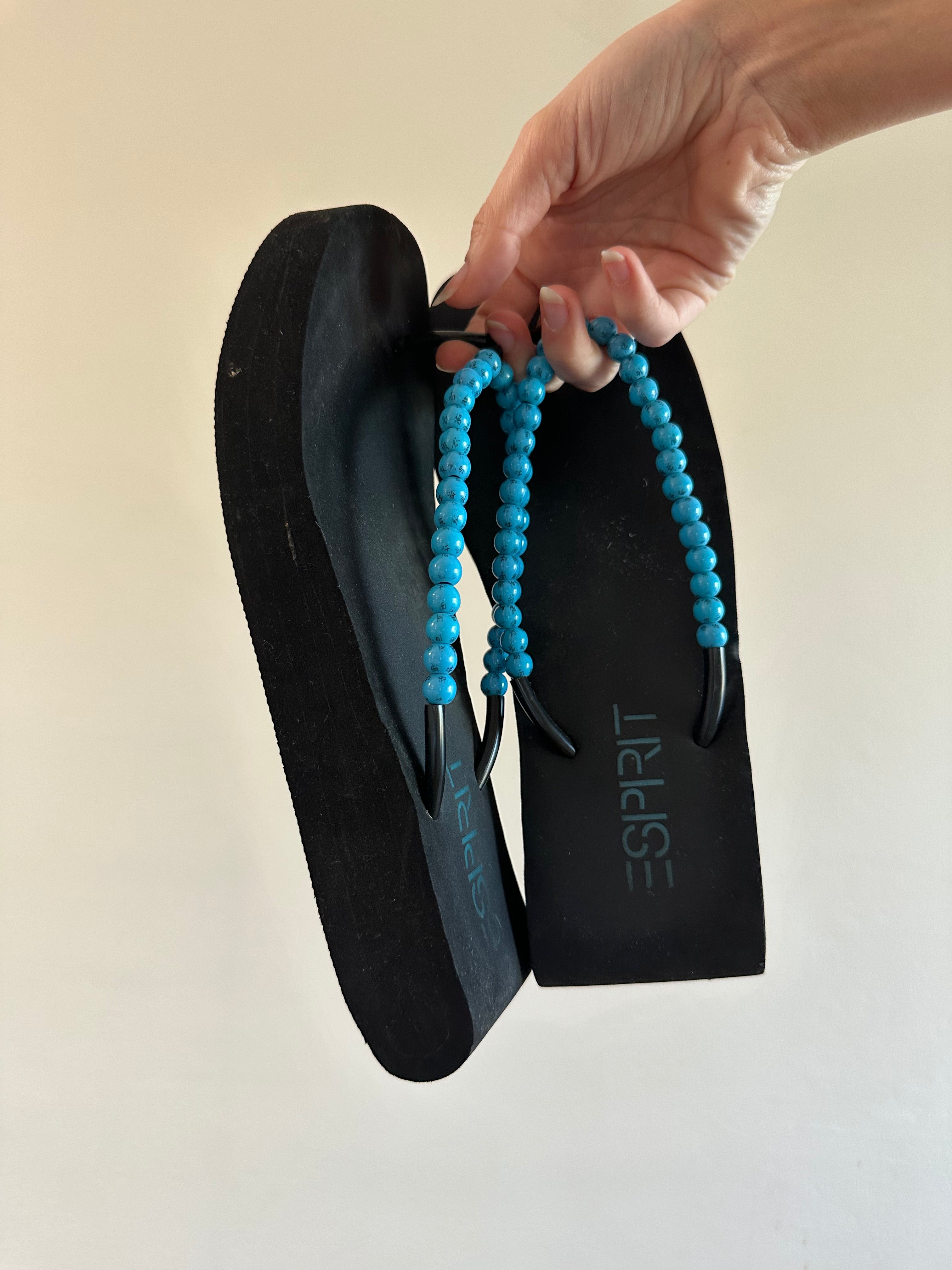 Y2K Espirit Beaded Platform Flip Flops