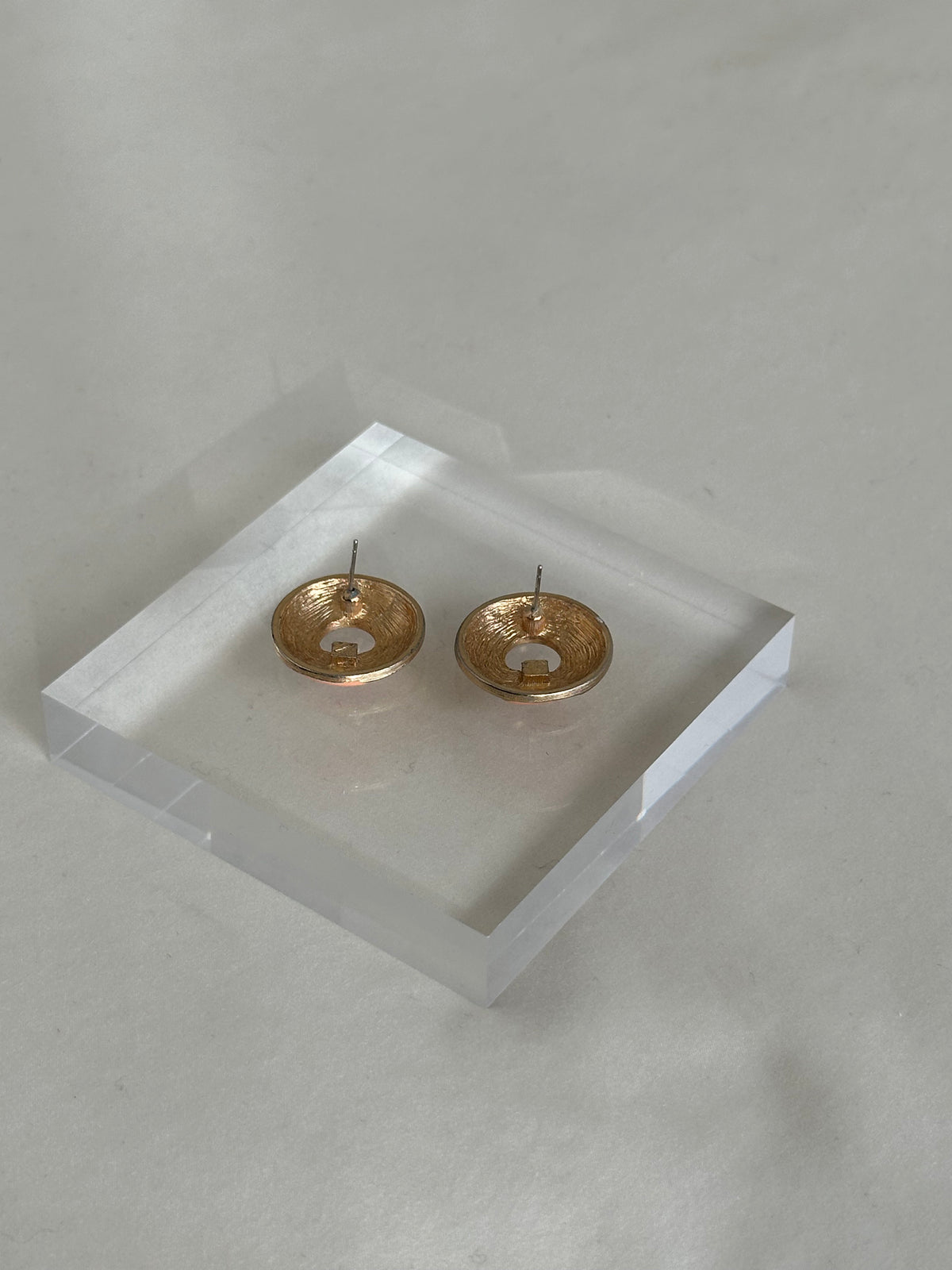 Peach & Gold Enamel Earrings