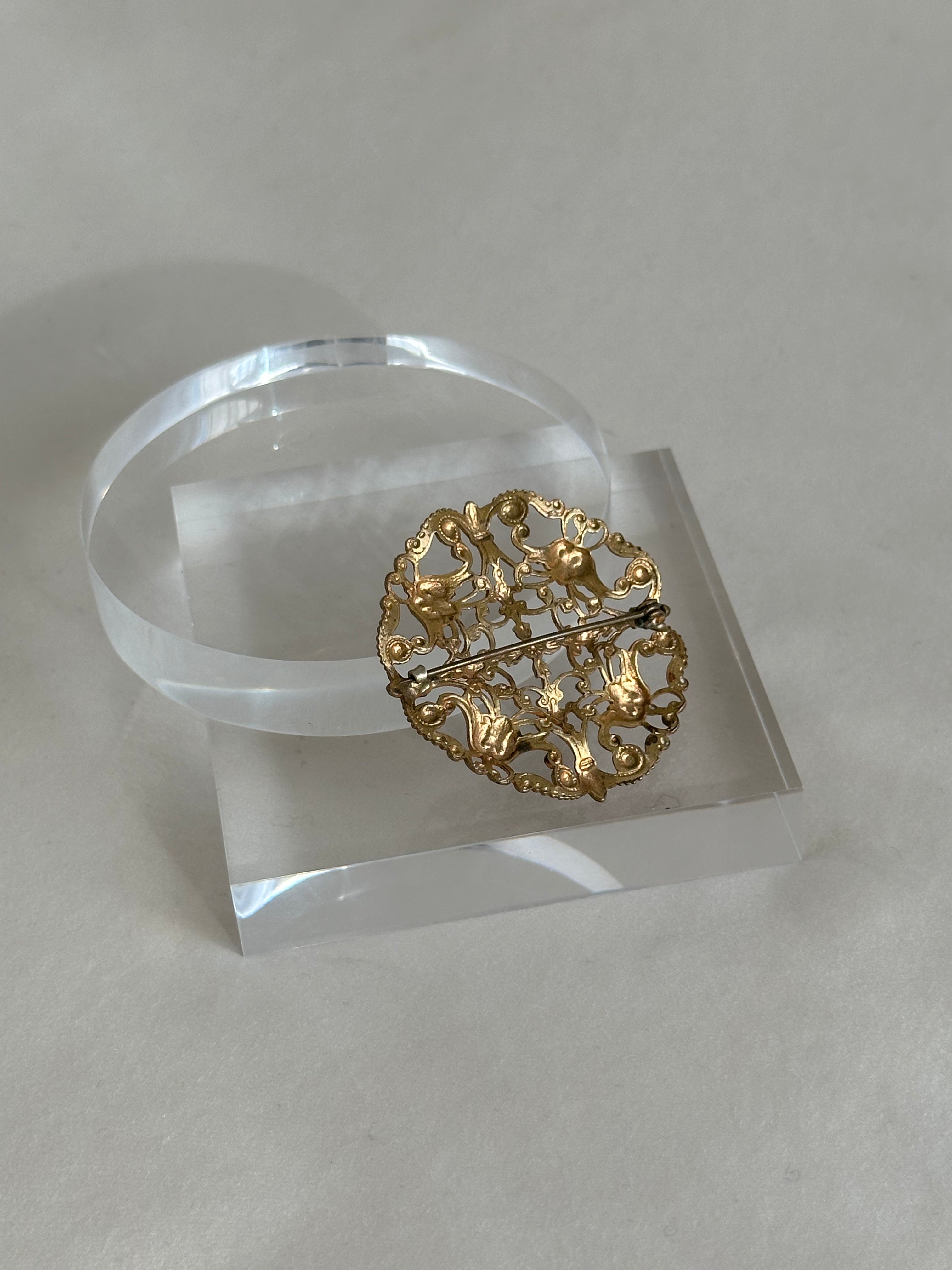 Filigree Openwork Brooch