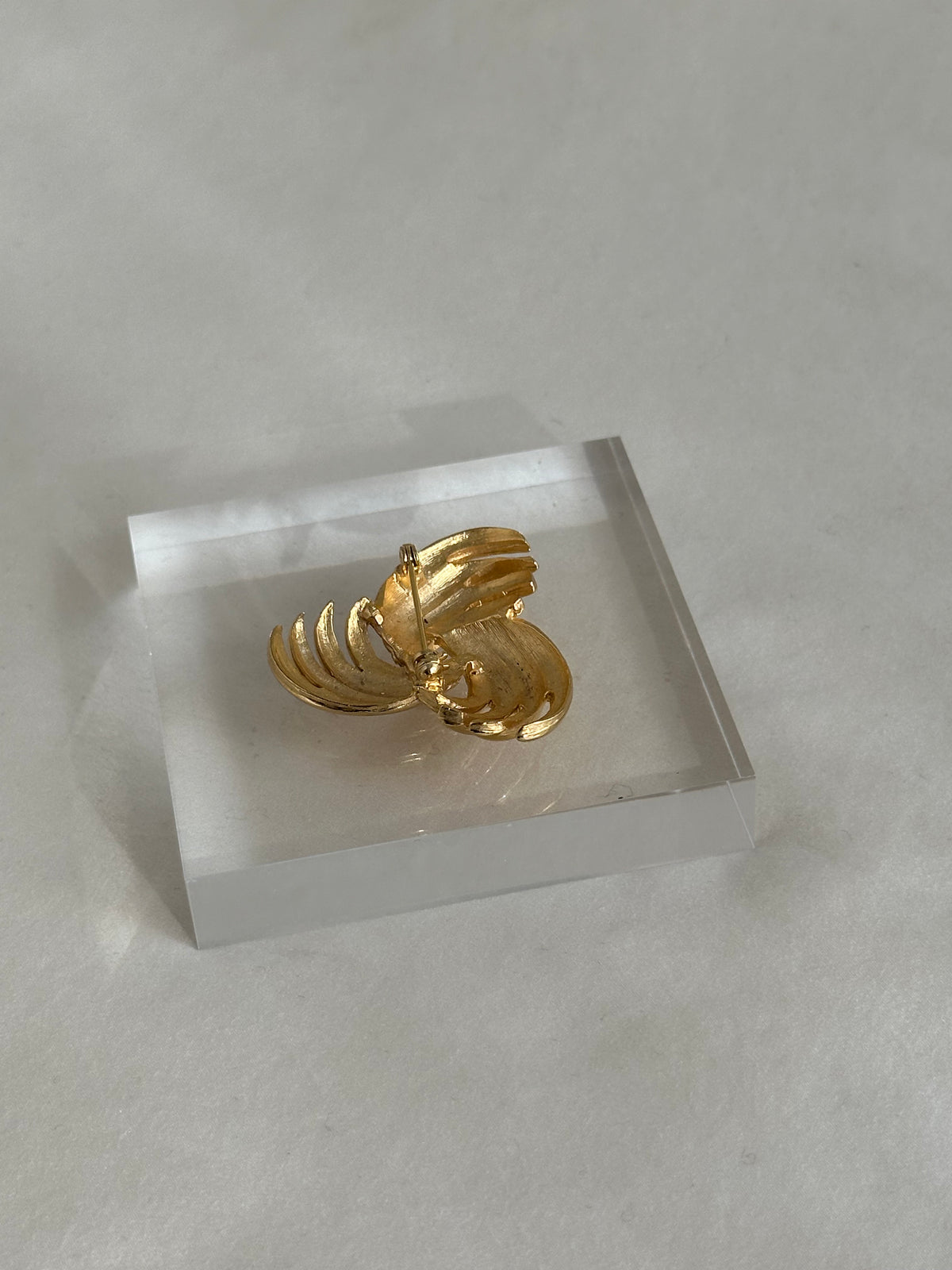 Gold-Tone Sculptural Trefoil Brooch