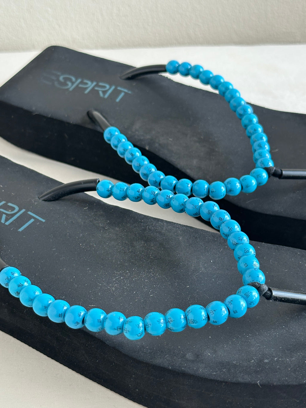 Y2K Espirit Beaded Platform Flip Flops