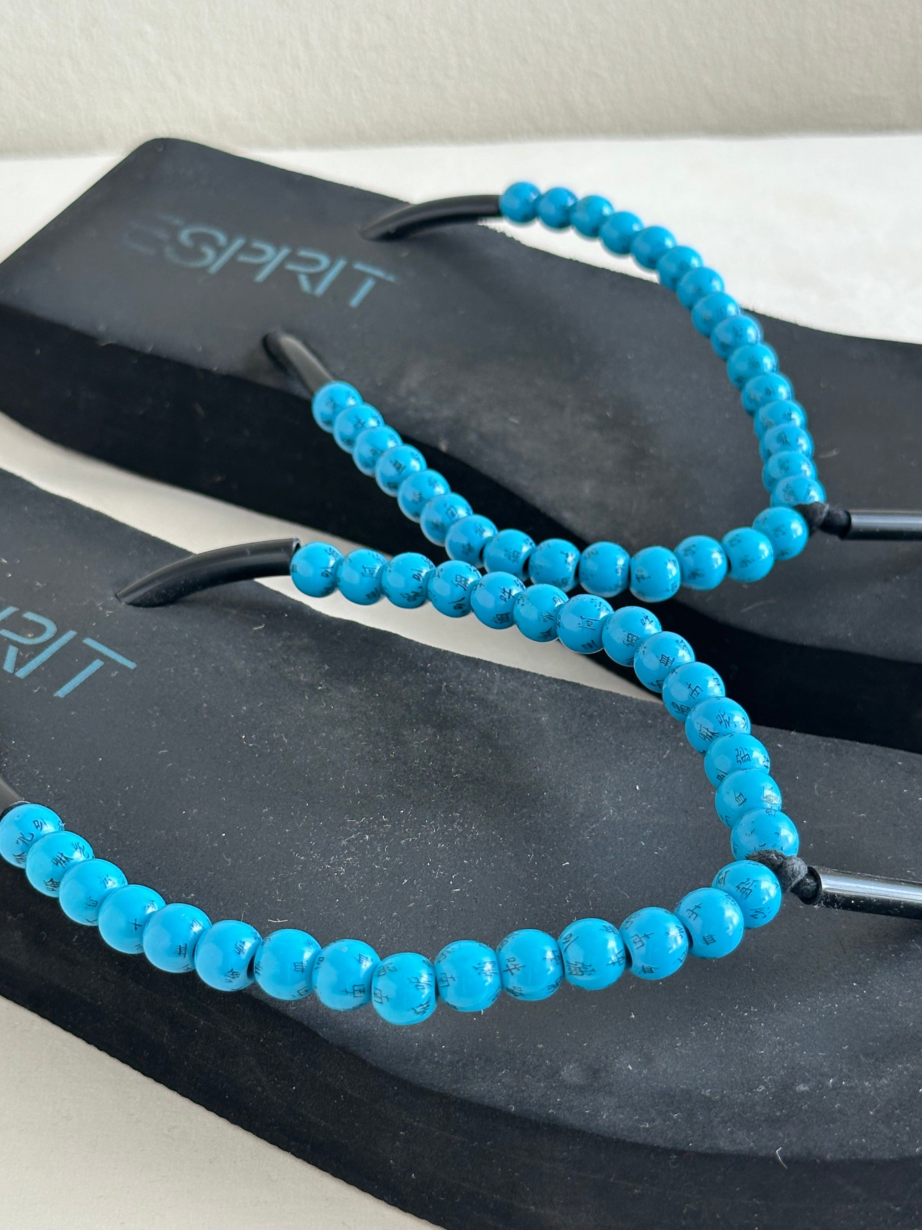 Y2K Espirit Beaded Platform Flip Flops