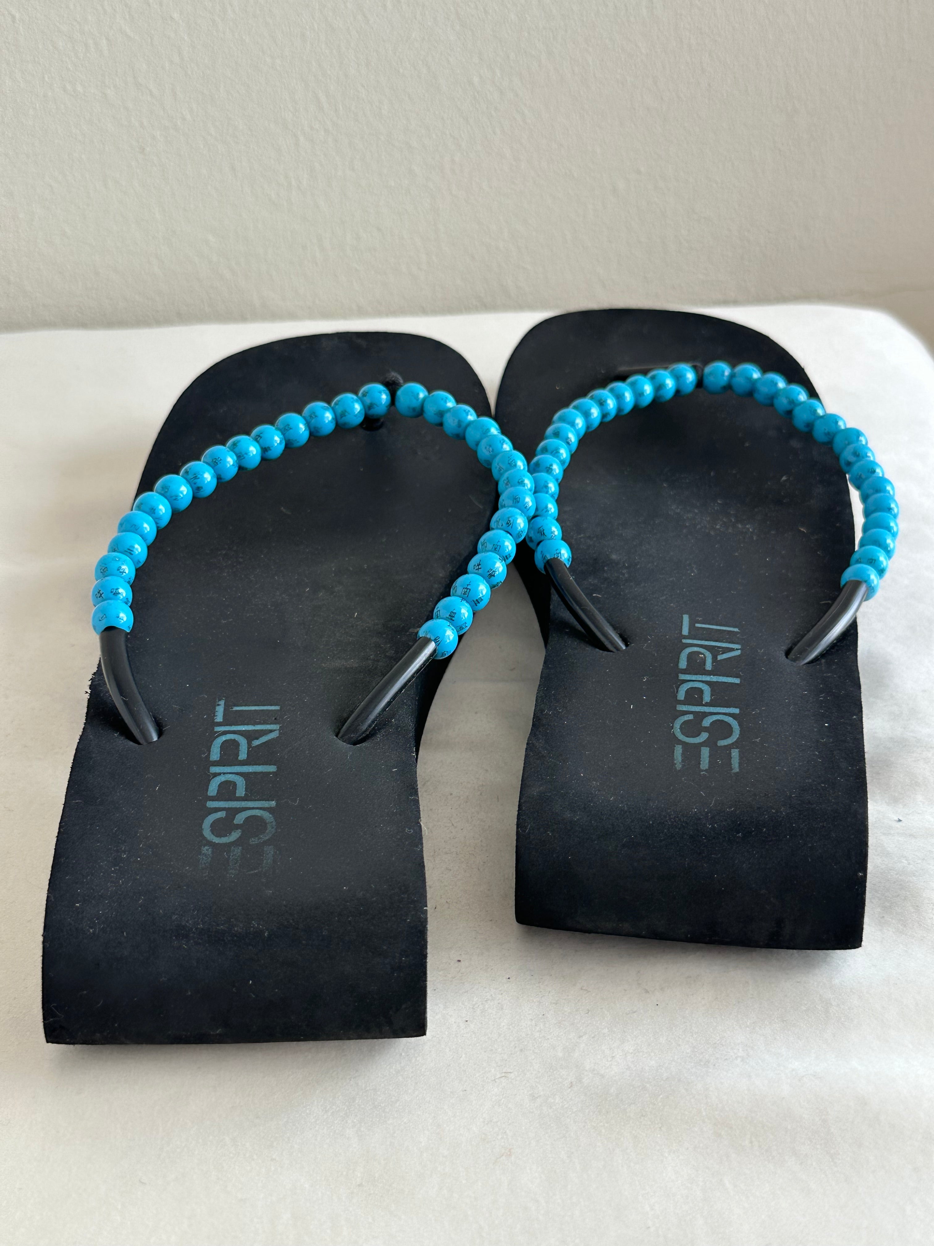 Y2K Espirit Beaded Platform Flip Flops