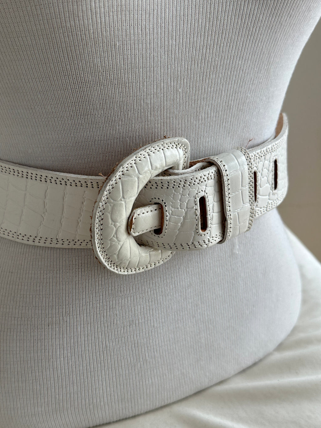 Morgan Taylor Croc-Embossed Leather Belt