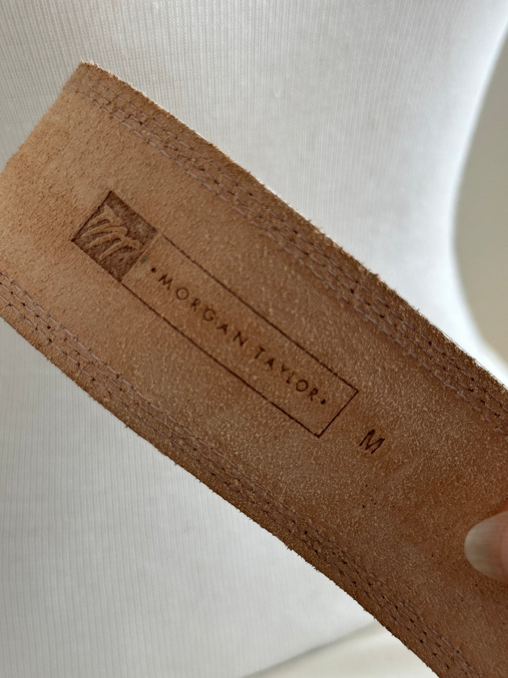 Morgan Taylor Croc-Embossed Leather Belt
