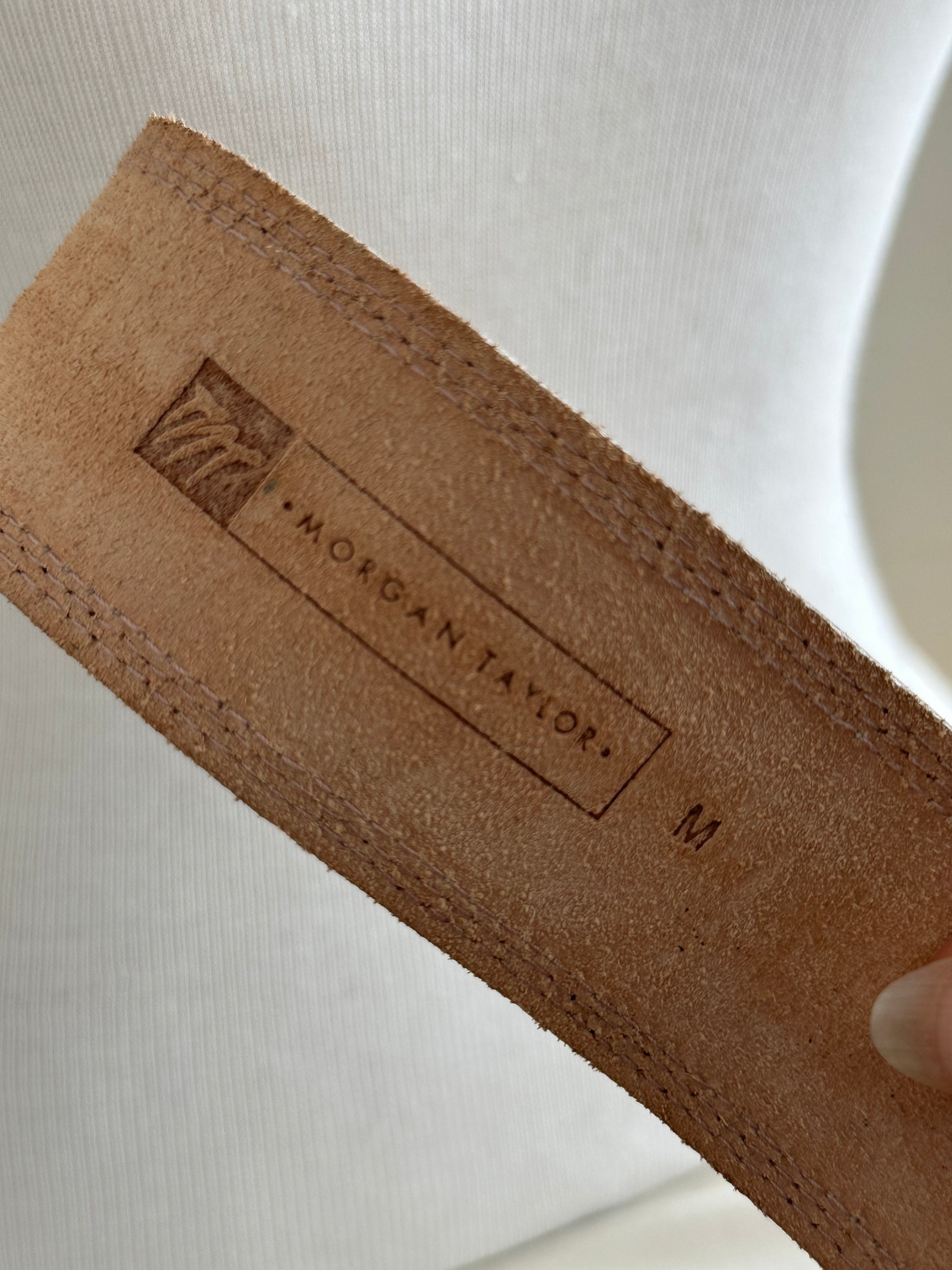 Morgan Taylor Croc-Embossed Leather Belt