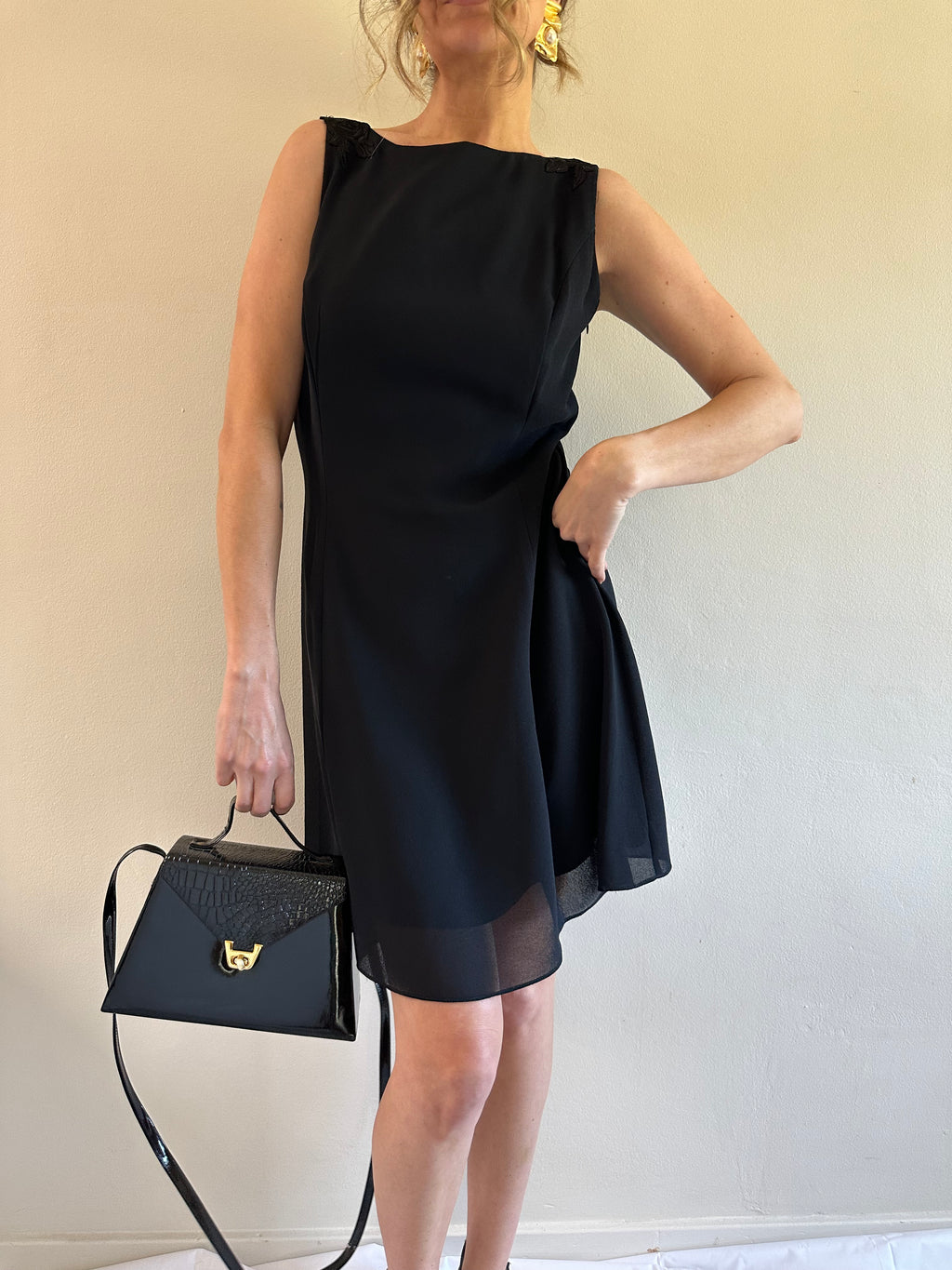 Scott McClintok Boat Neck A-Line Dress