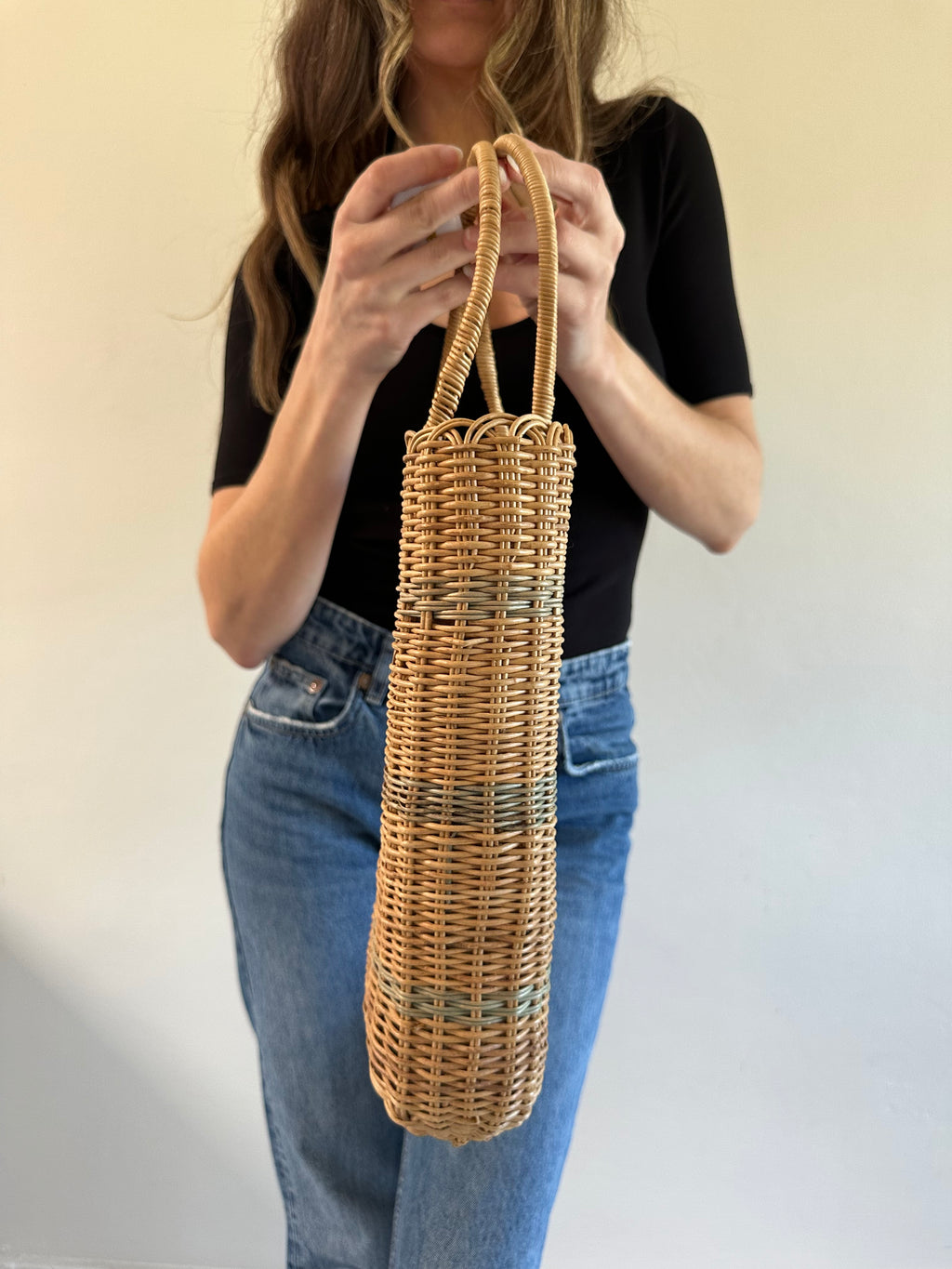 Basket Weave Wicker Bag