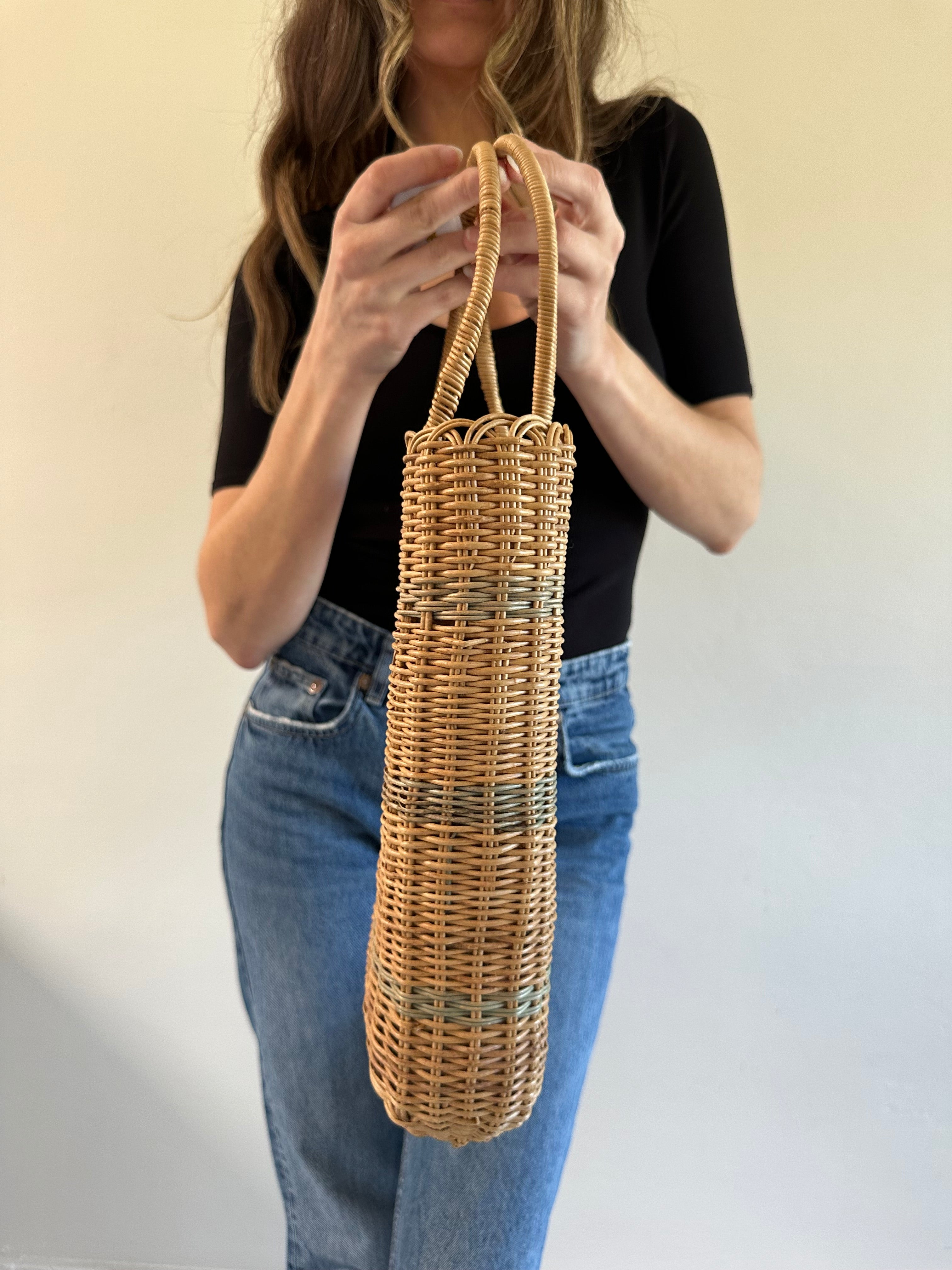 Basket Weave Wicker Bag