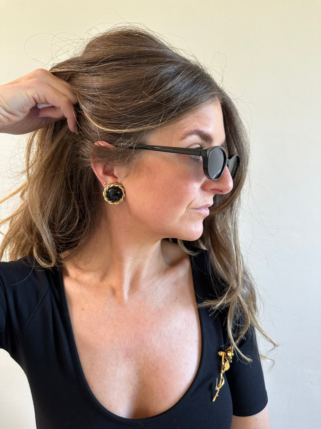 Paolo for Paolo Gucci Cabochon Clip-On Earrings