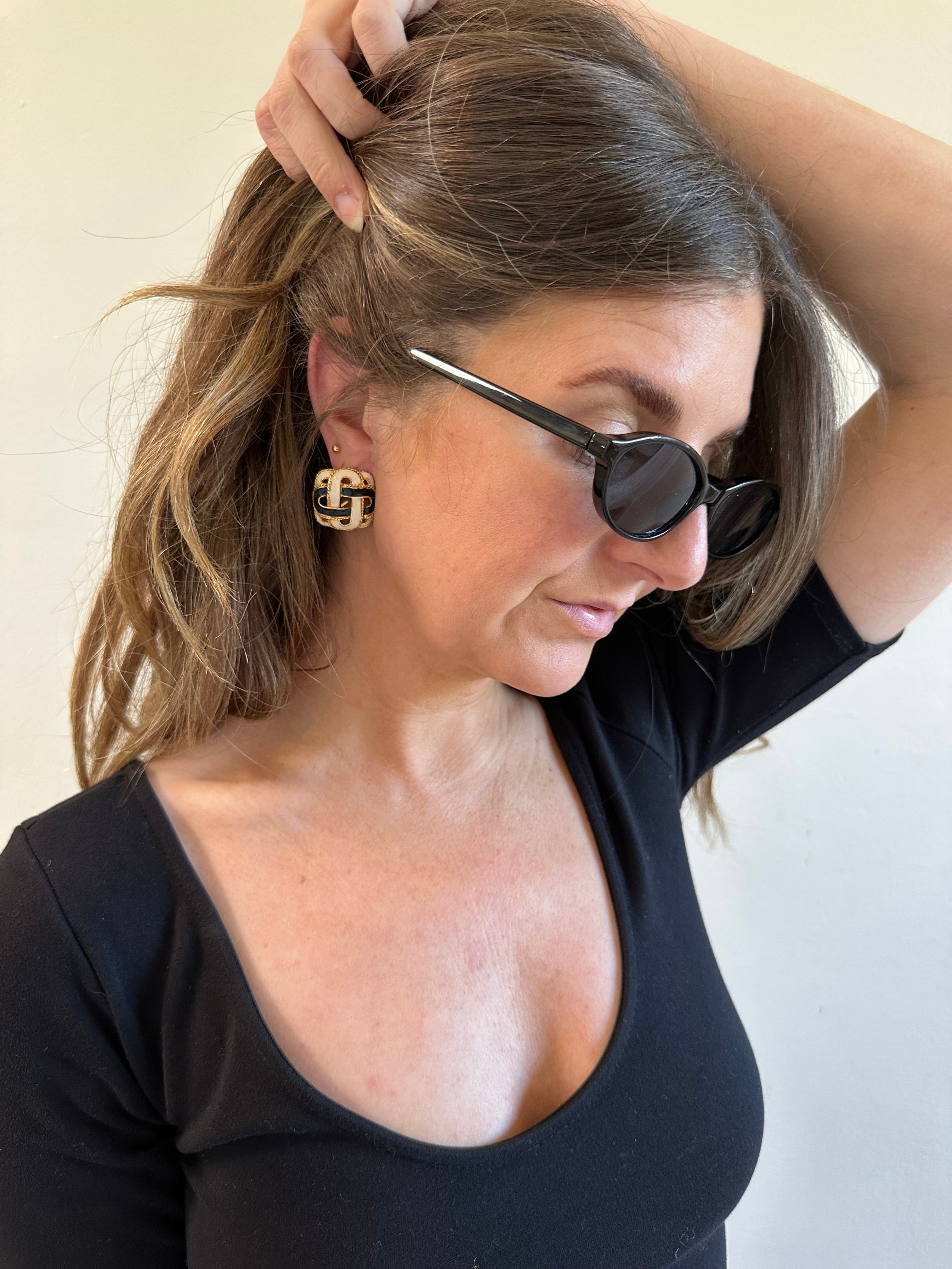Knot Enamel Clip On Earrings