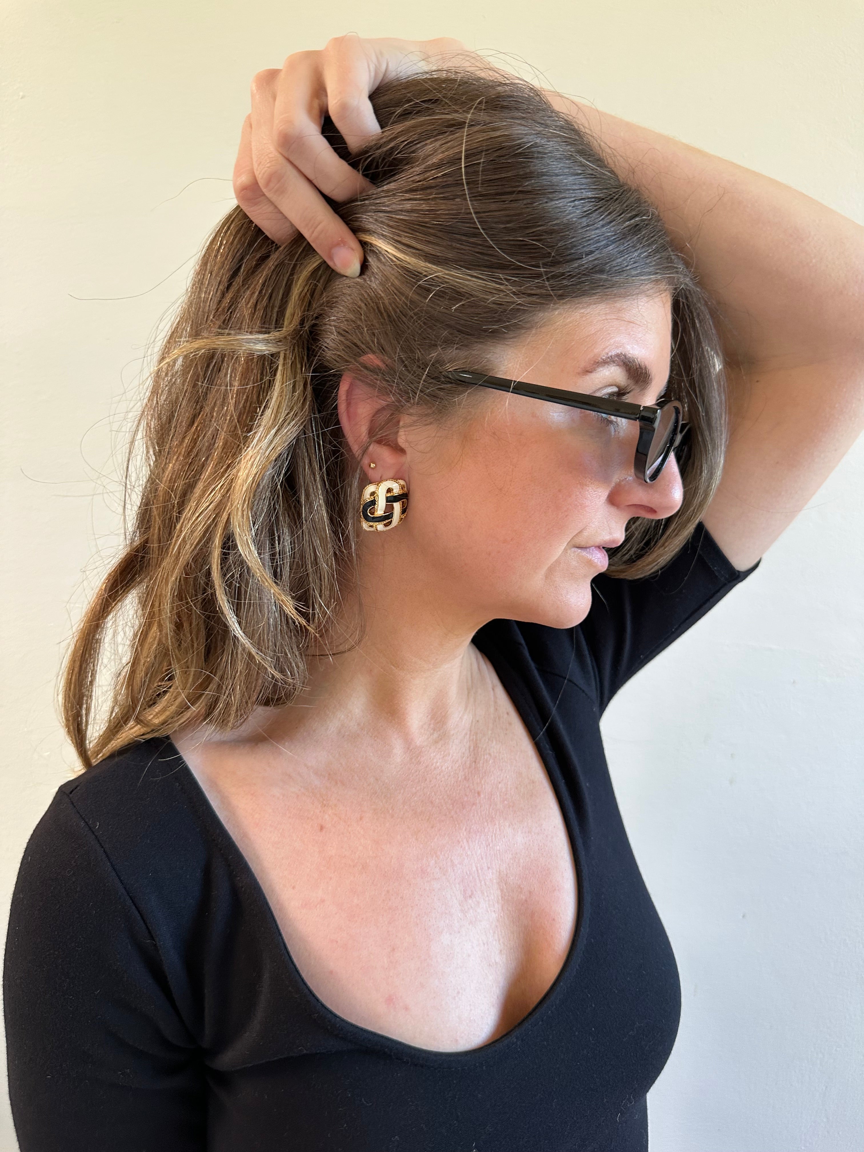 Knot Enamel Clip On Earrings