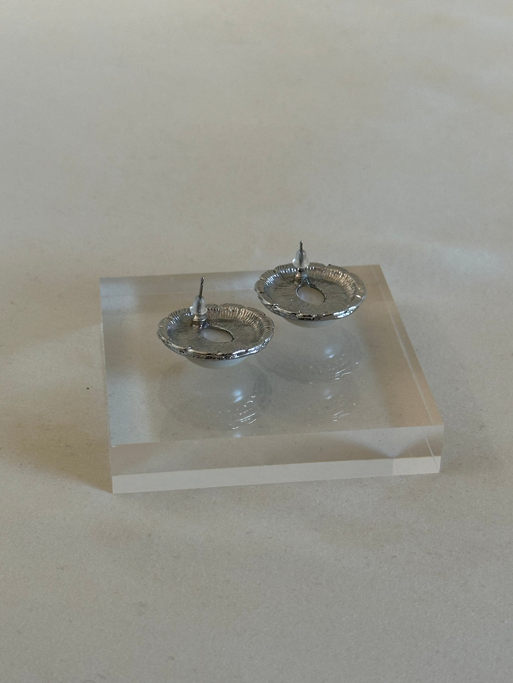 Faux Pearl Cabochon Earrings
