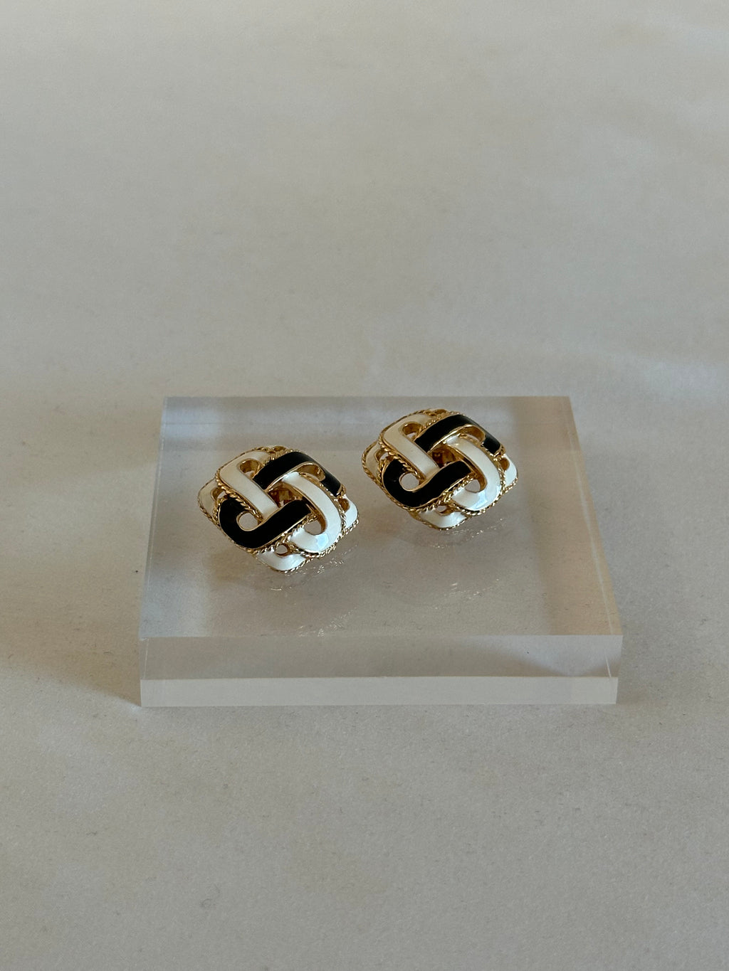 Knot Enamel Clip On Earrings