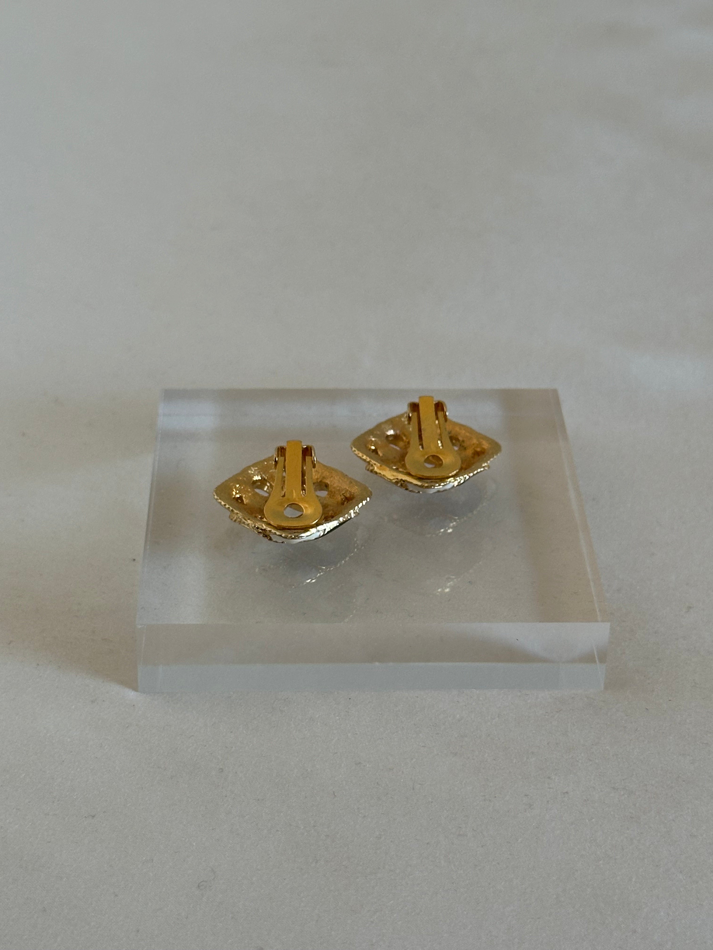Knot Enamel Clip On Earrings