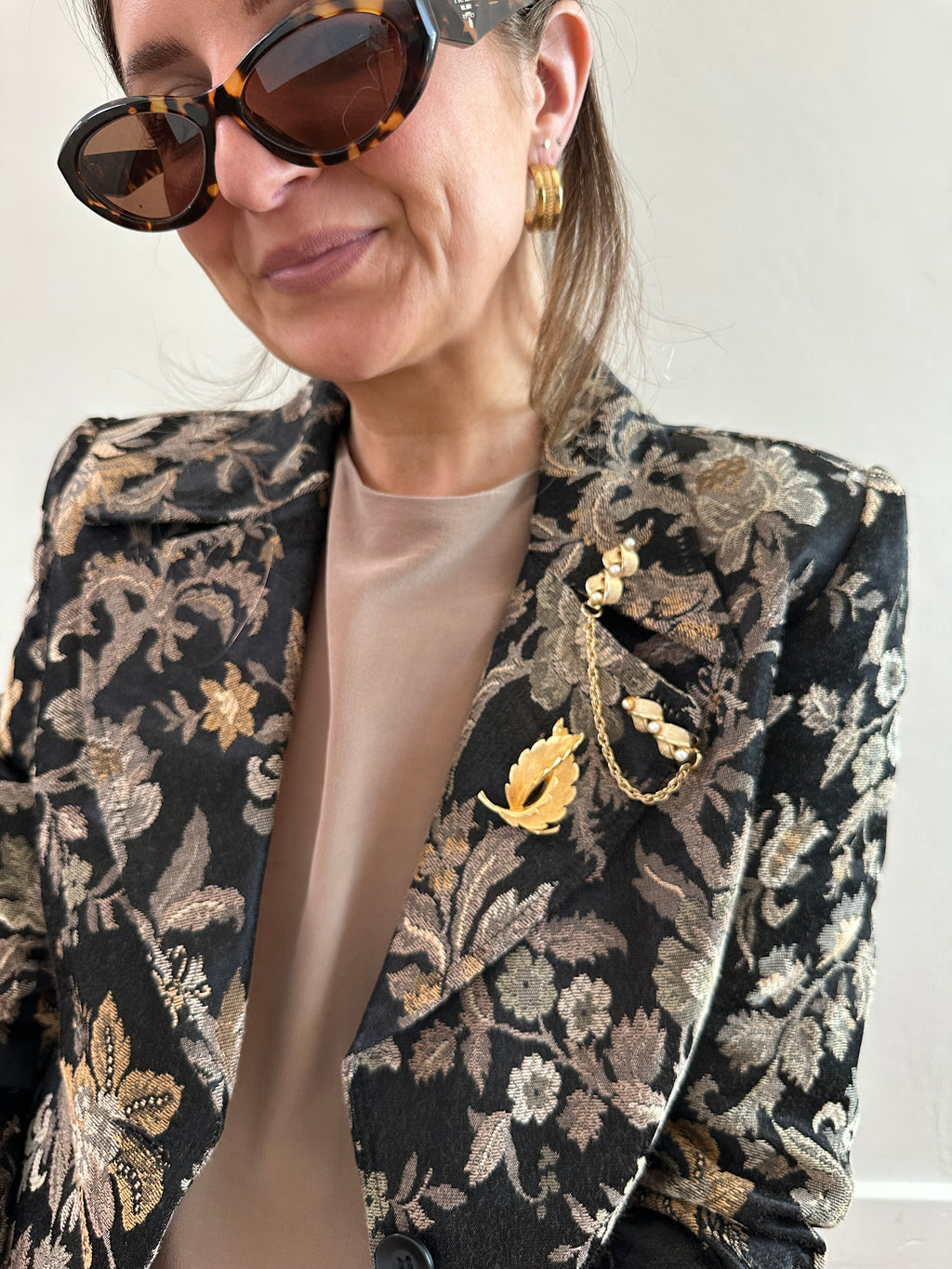 Textured Leaf Brooch