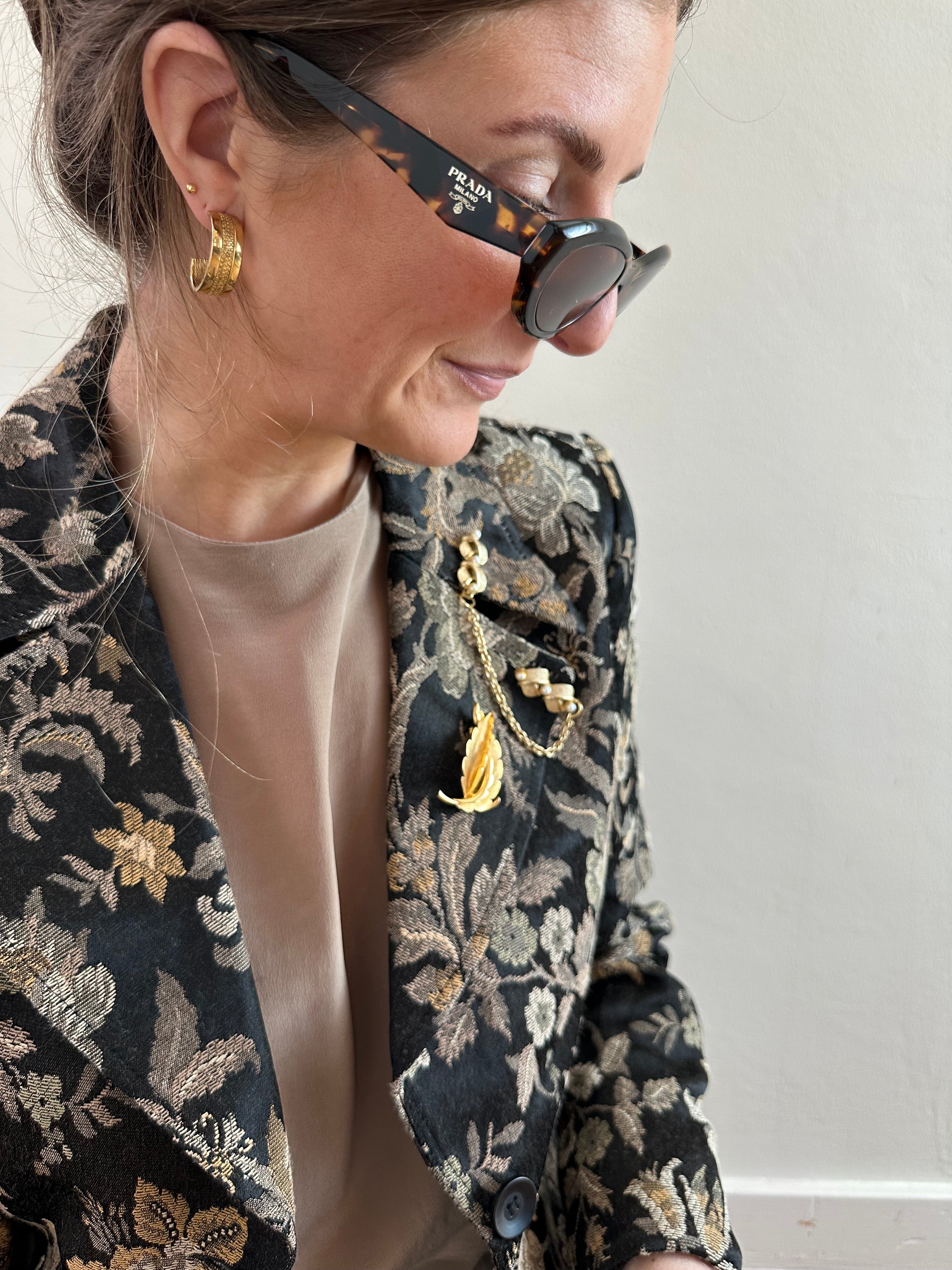 Textured Leaf Brooch