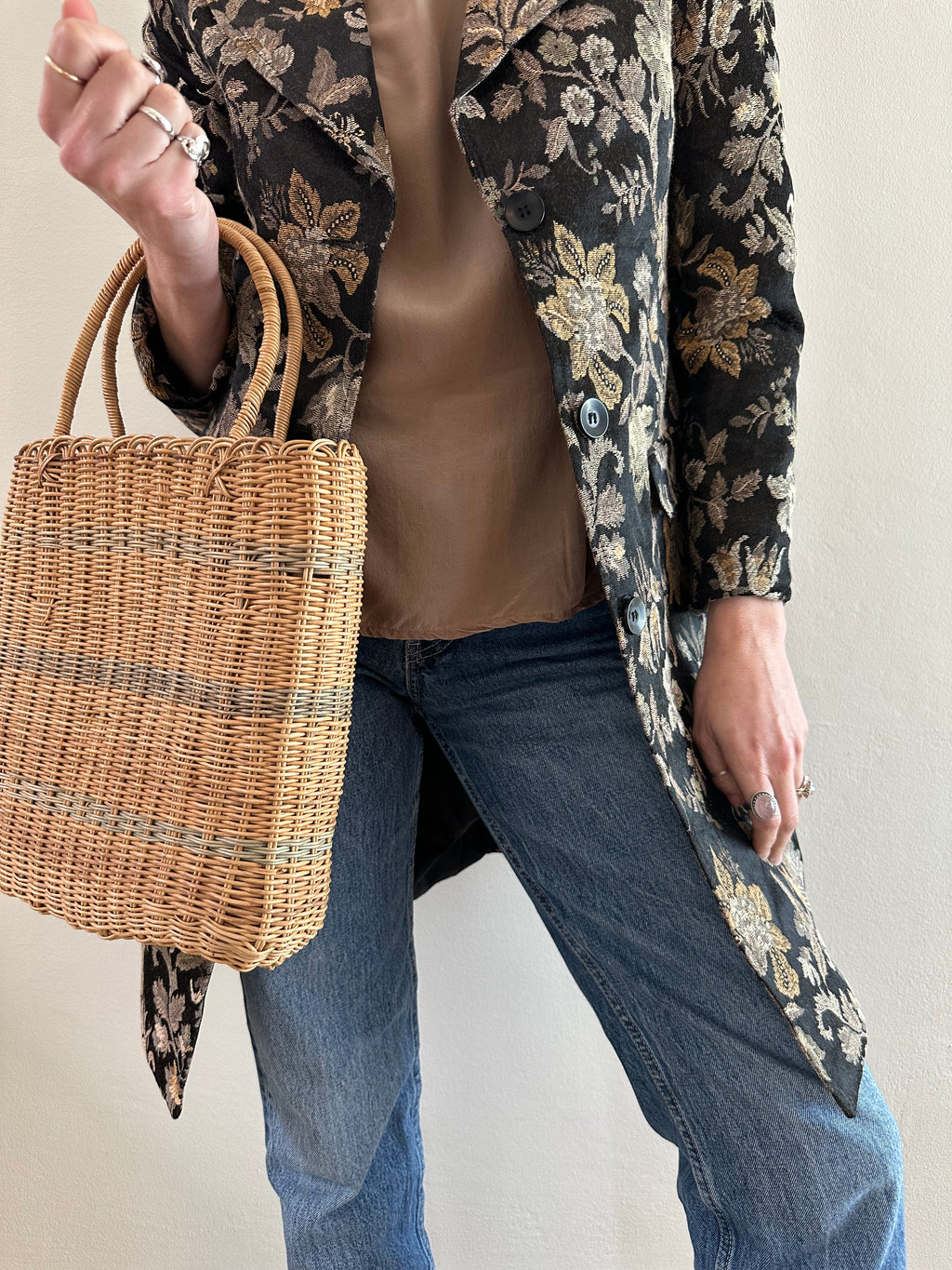 Basket Weave Wicker Bag