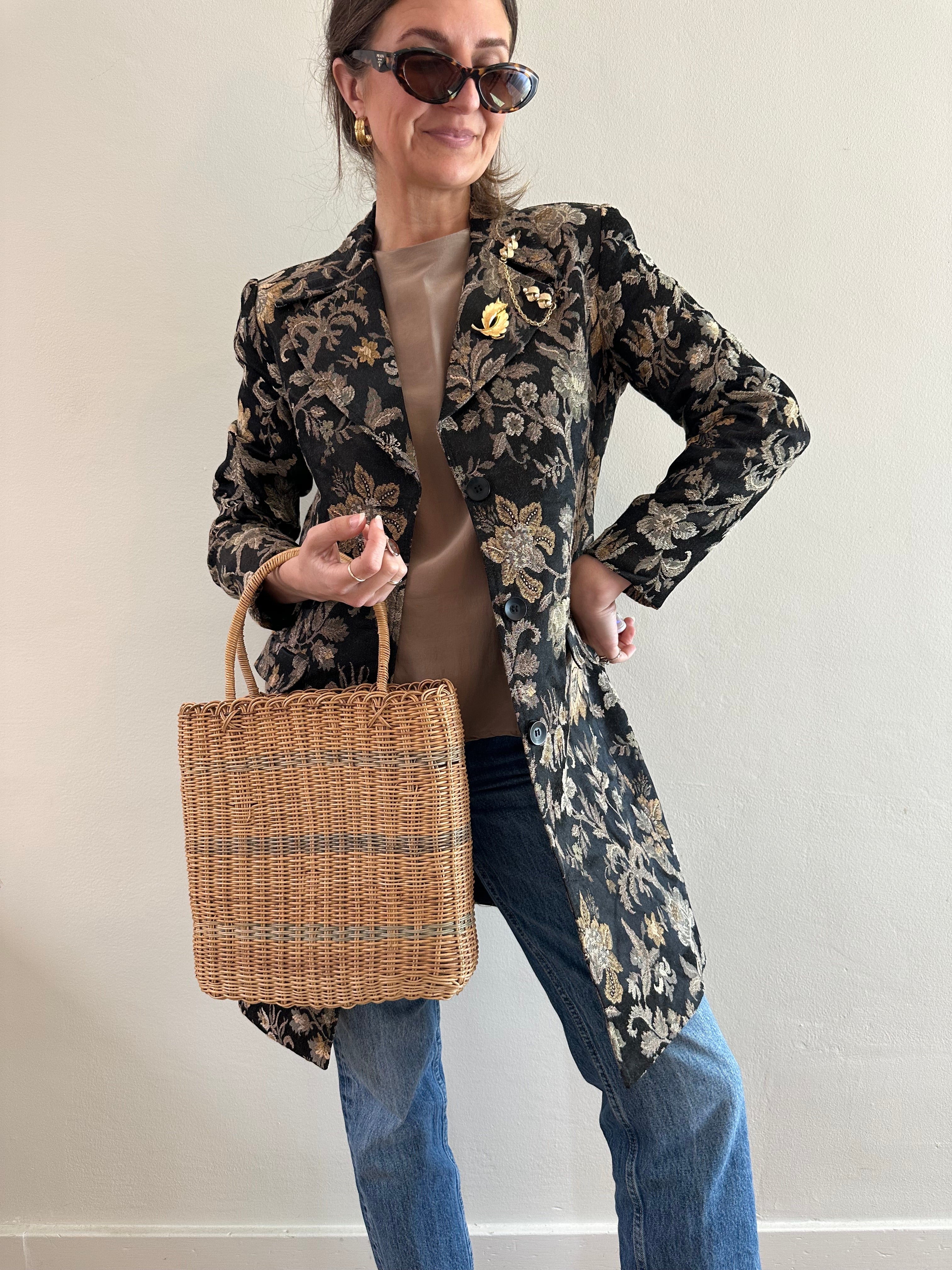 Basket Weave Wicker Bag