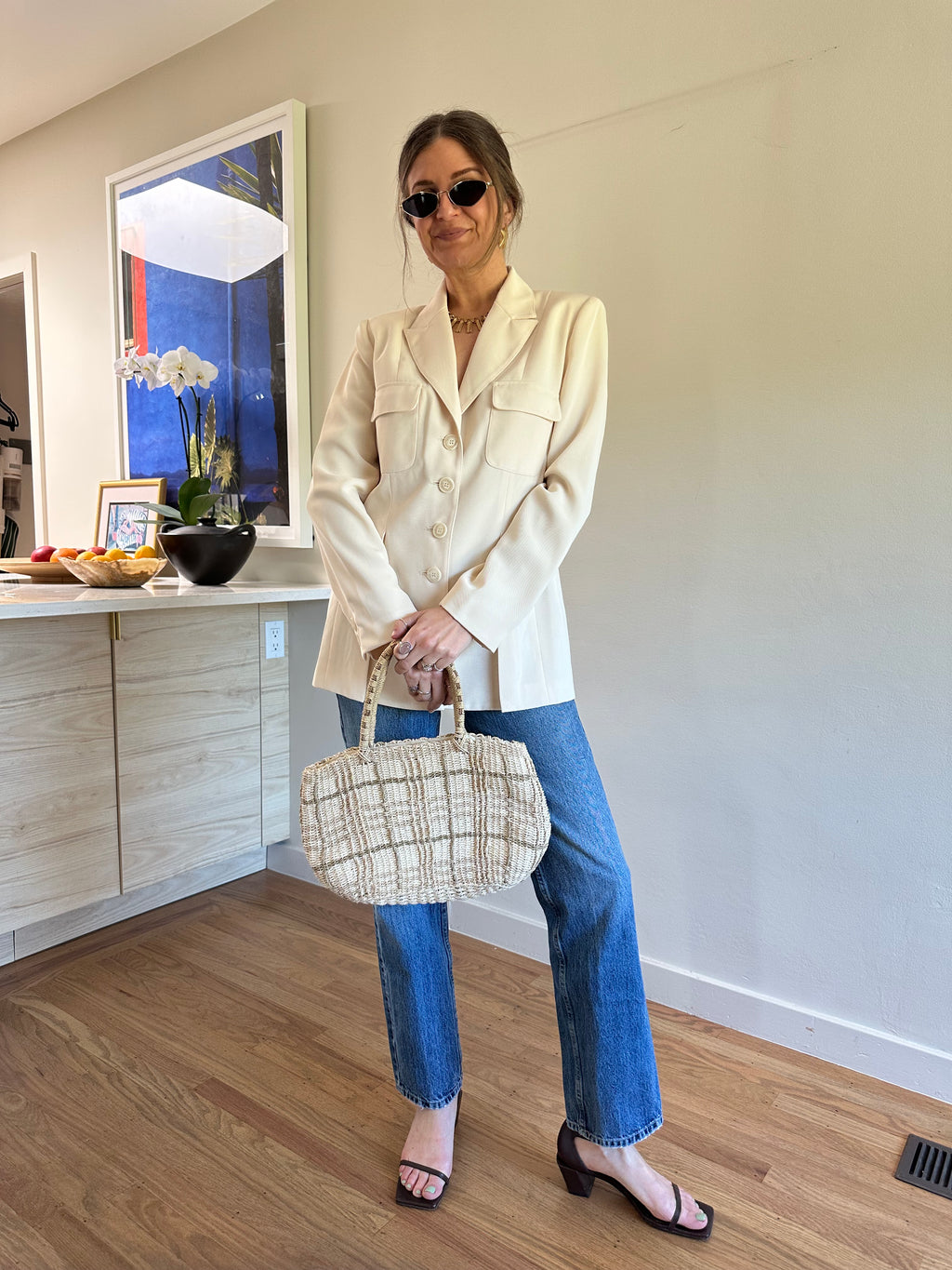 Woven Straw Shoulder Bag