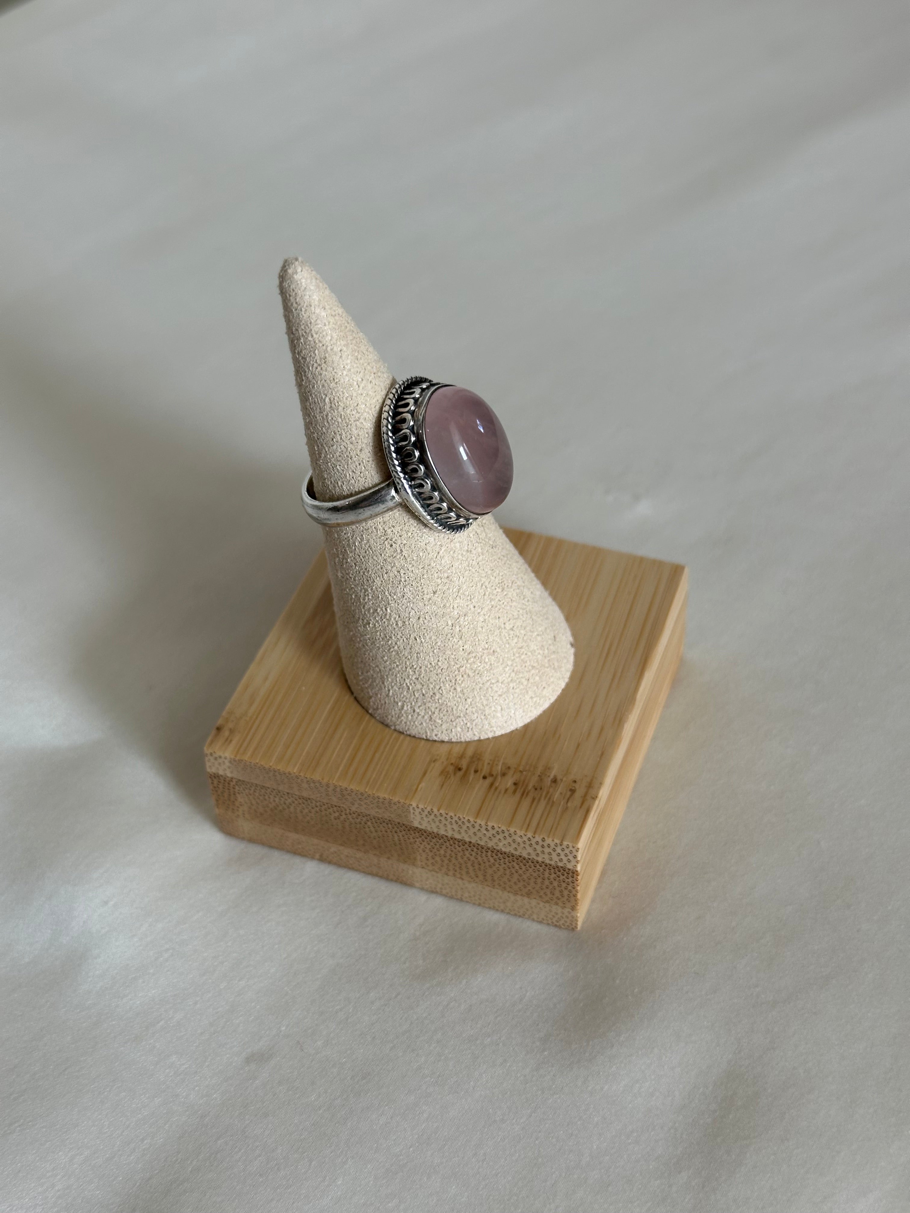 Rose Quartz Sterling Silver Ring