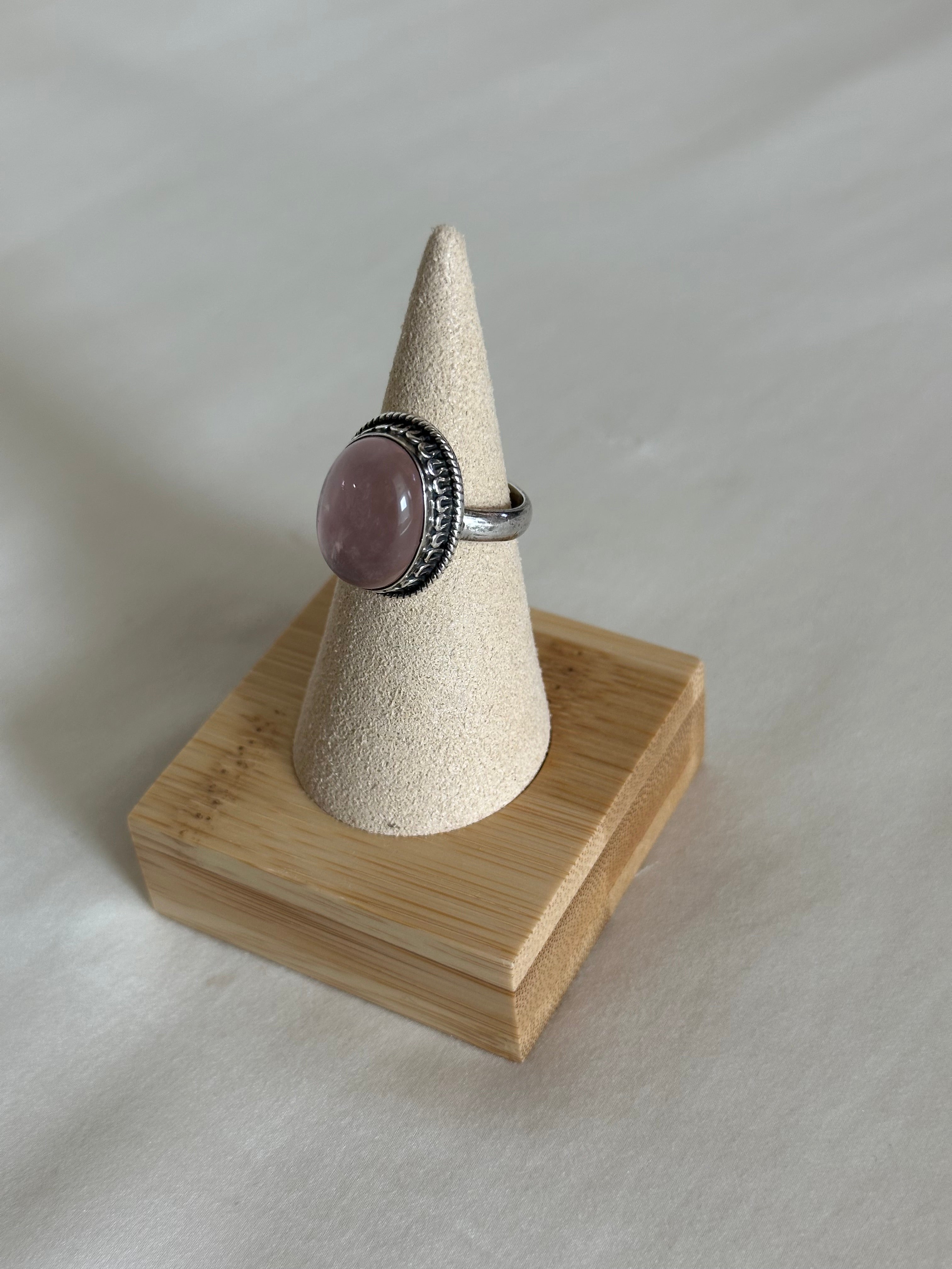 Rose Quartz Sterling Silver Ring