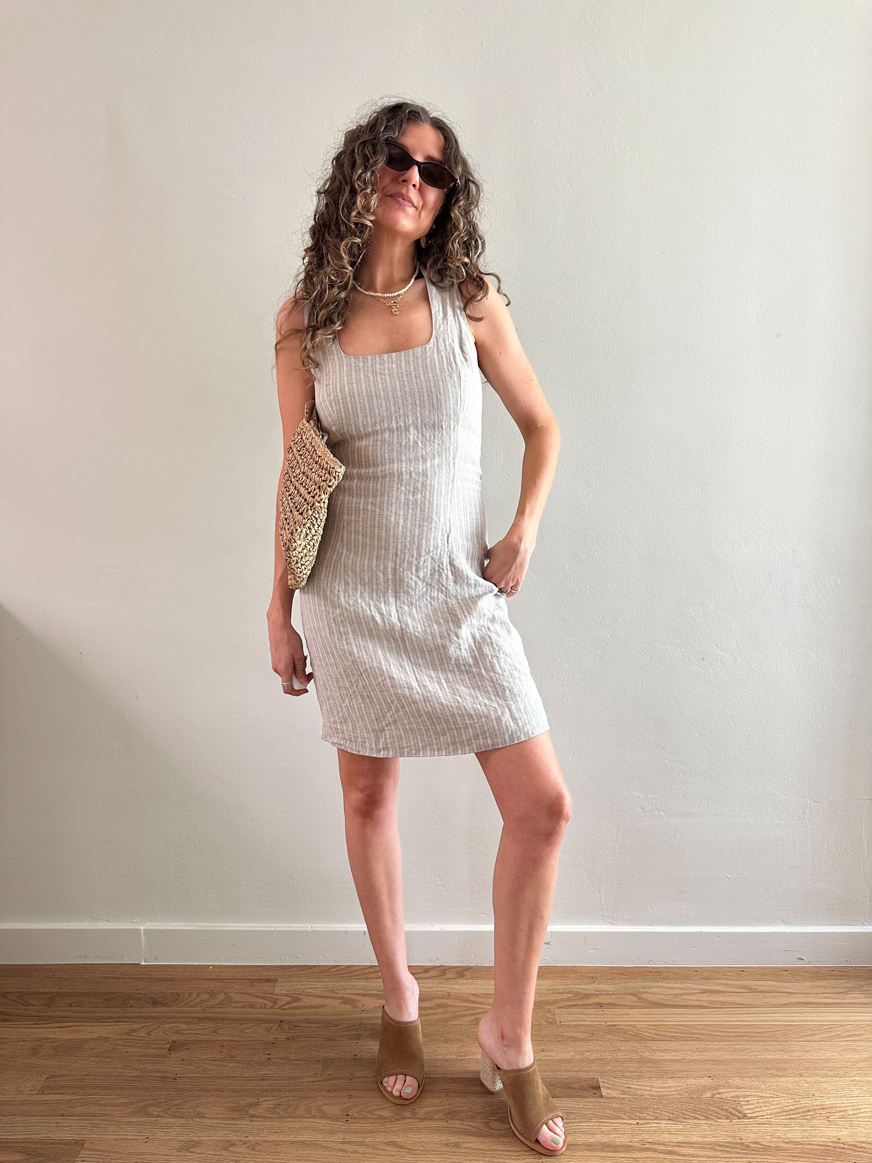 90s Bebe Linen Mini Dress