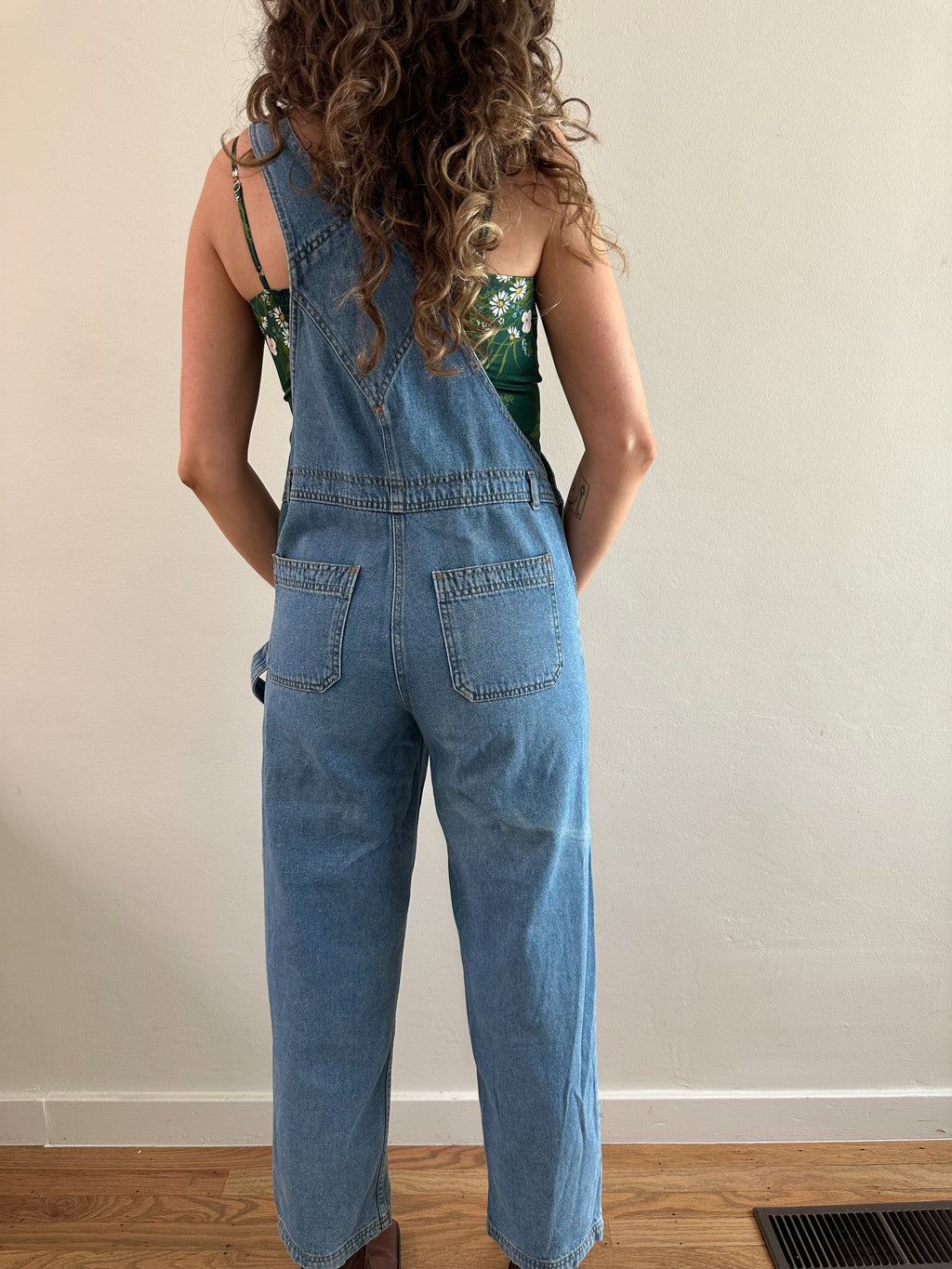 90s Espirit Medium Wash Denim Utility Overalls