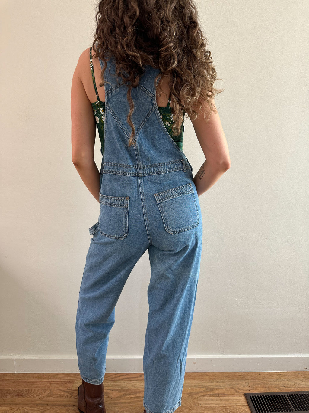 90s Espirit Medium Wash Denim Utility Overalls
