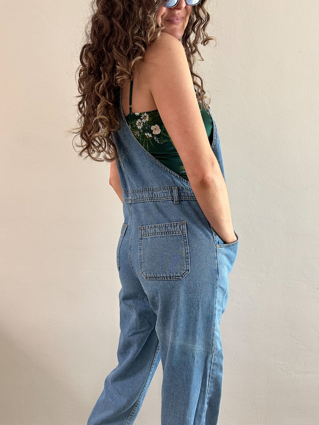 90s Espirit Medium Wash Denim Utility Overalls