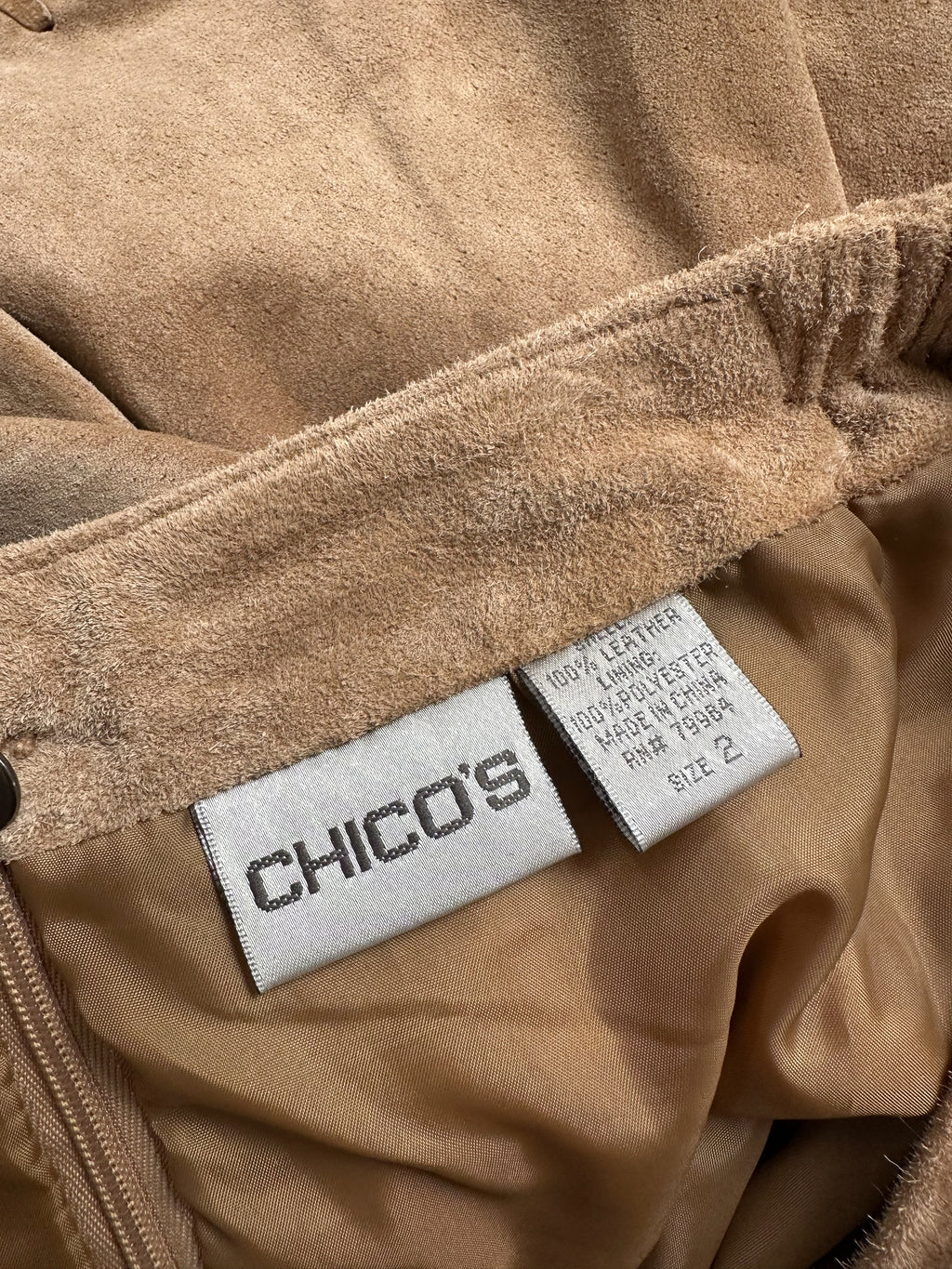 Chico's Whipstitch Tiered Suede Midi Skirt
