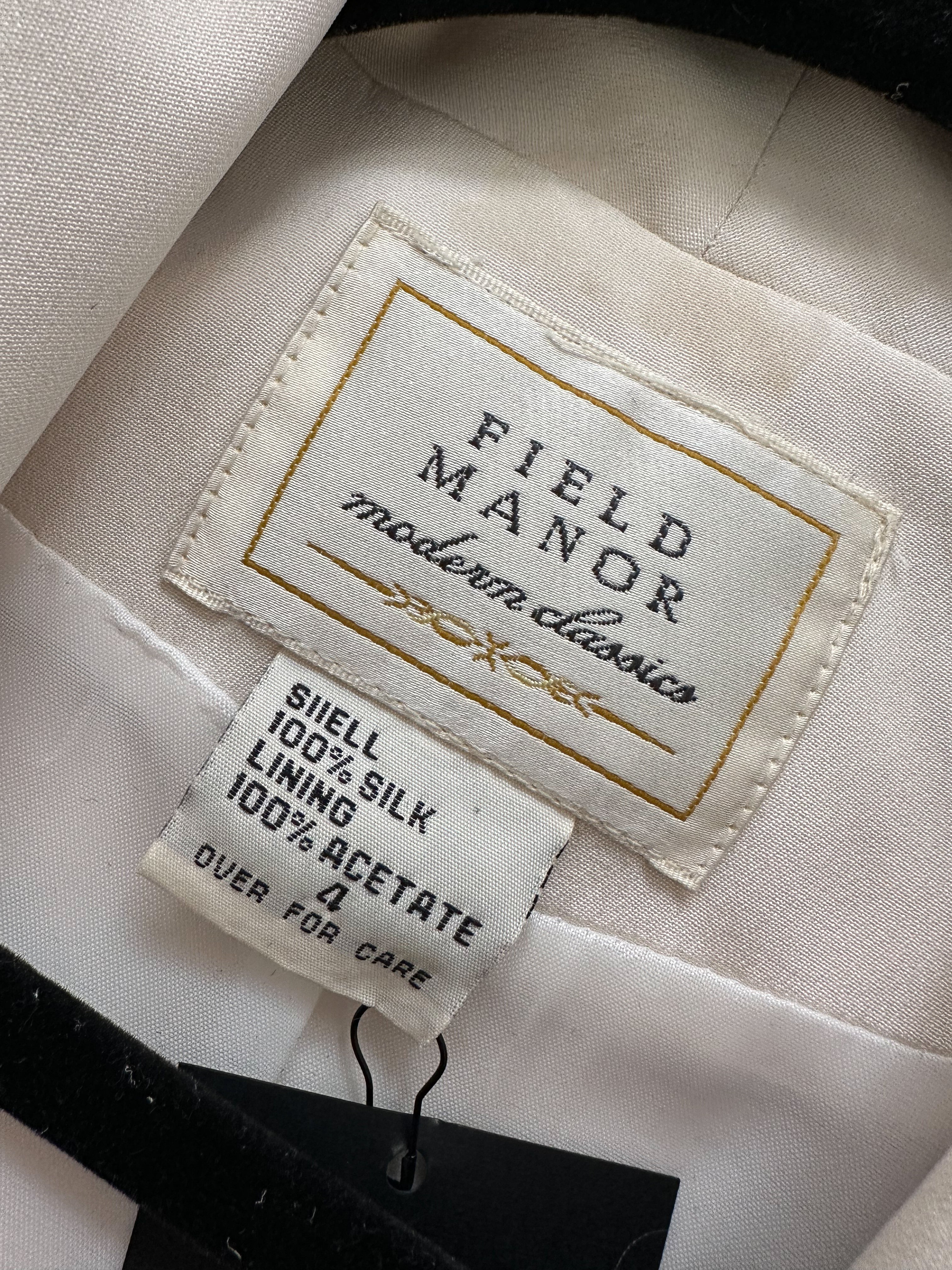 Field Manor Tailored Gold-Button Silk Blazer