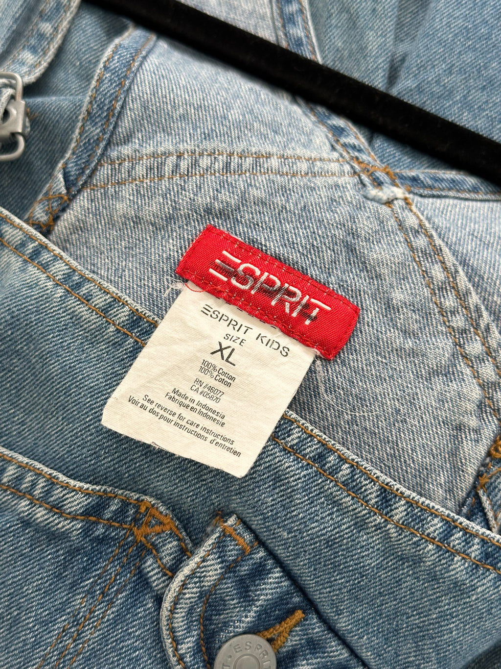 90s Espirit Medium Wash Denim Utility Overalls