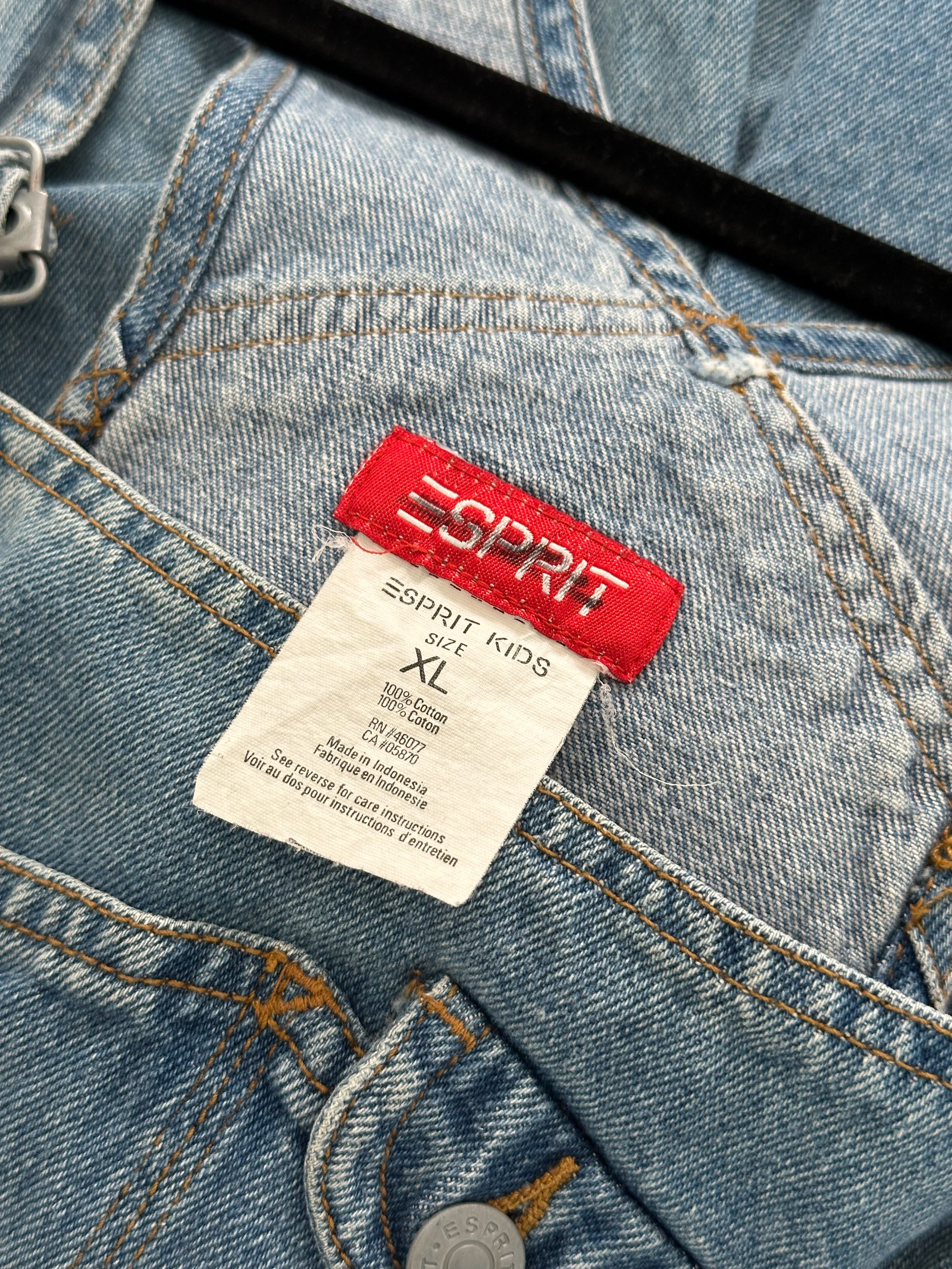 90s Espirit Medium Wash Denim Utility Overalls