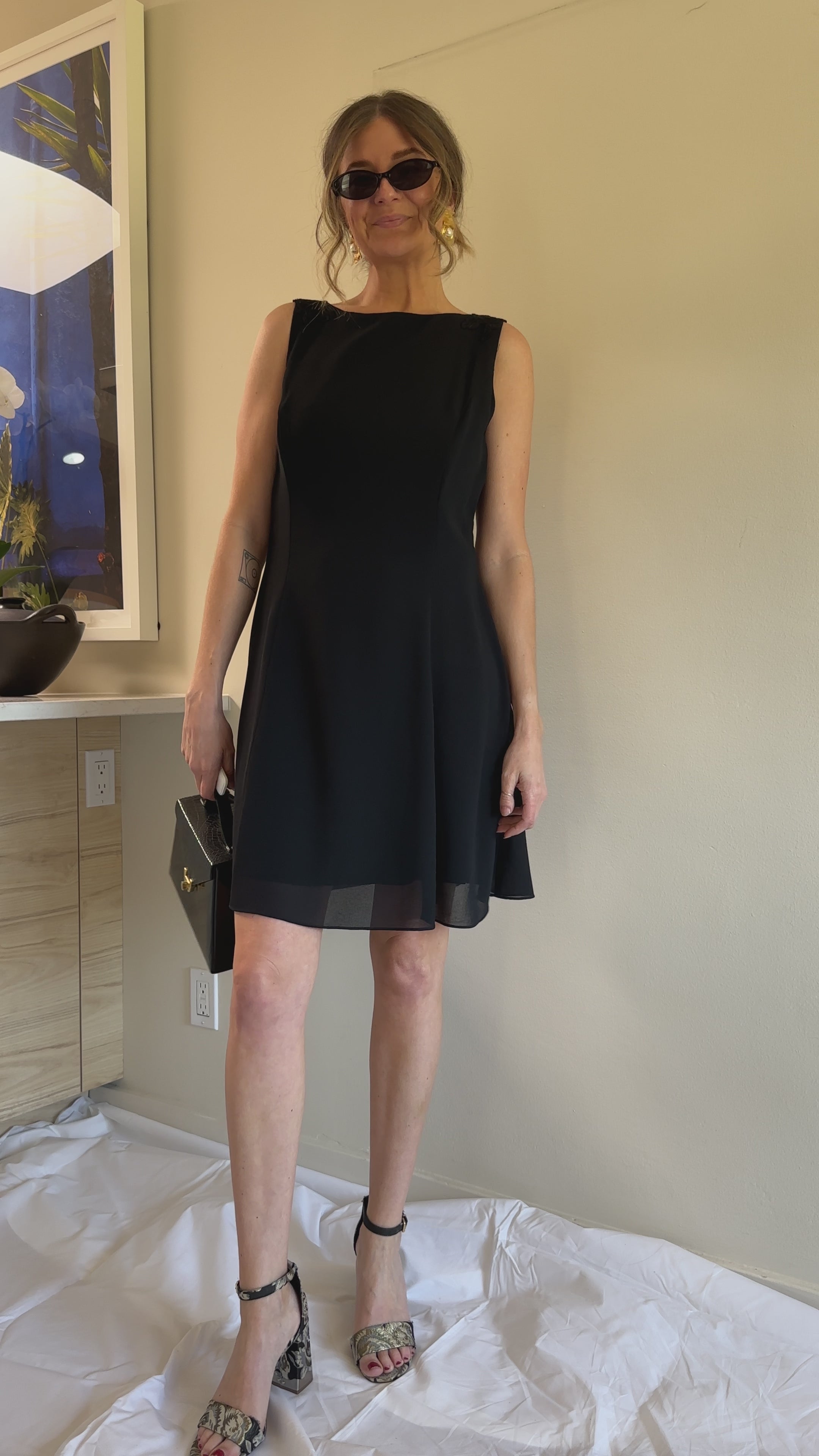 Scott McClintok Boat Neck A-Line Dress