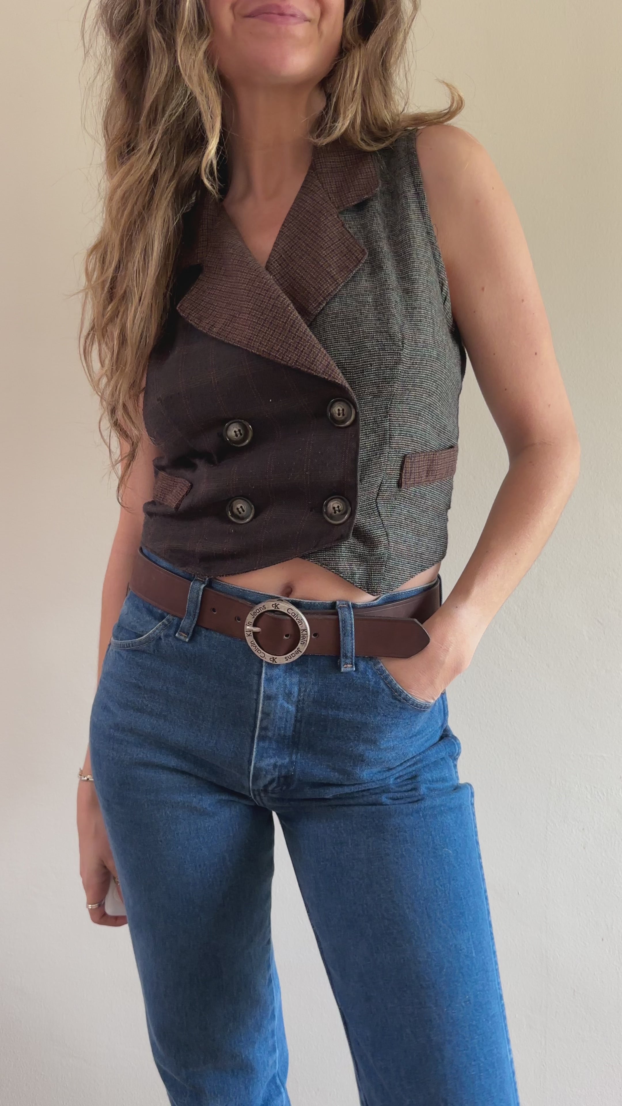 Patchwork Vest & Blazer Set