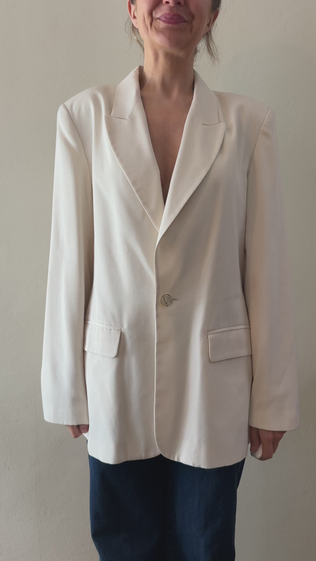 Cream Tailored Blazer
