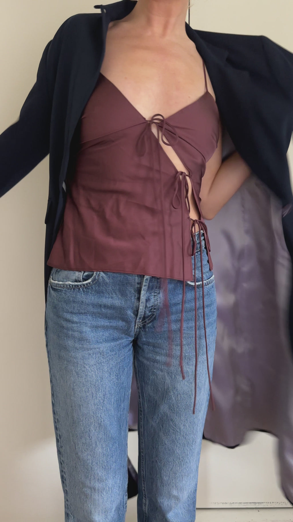 Longline Navy Blazer Jacket