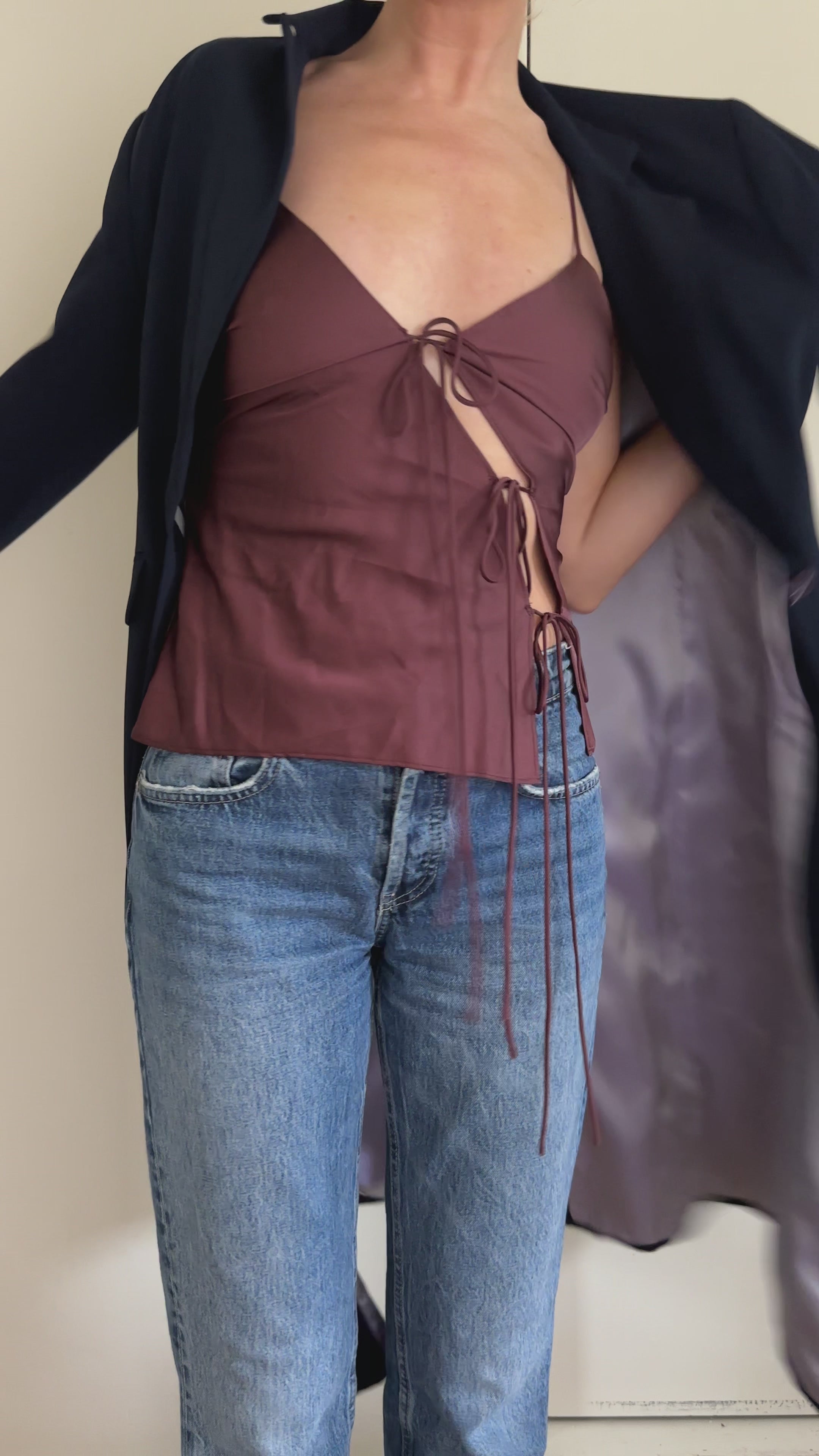 Longline Navy Blazer Jacket